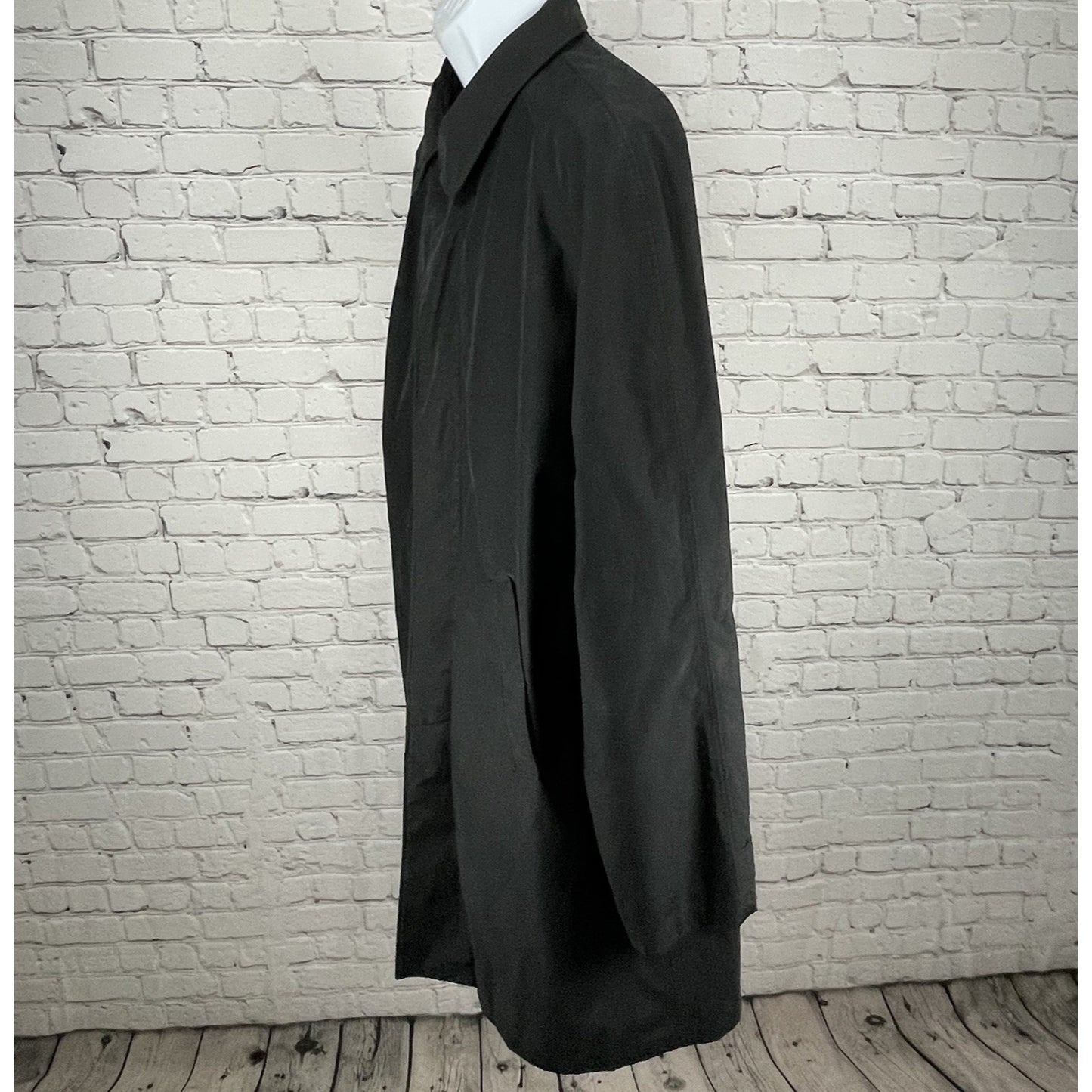 GANT Black Classic Button Up Collared Long Rain Lined Jacket Pockets Size XXL