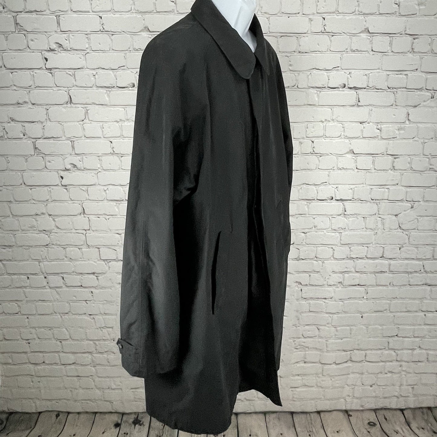 GANT Black Classic Button Up Collared Long Rain Lined Jacket Pockets Size XXL
