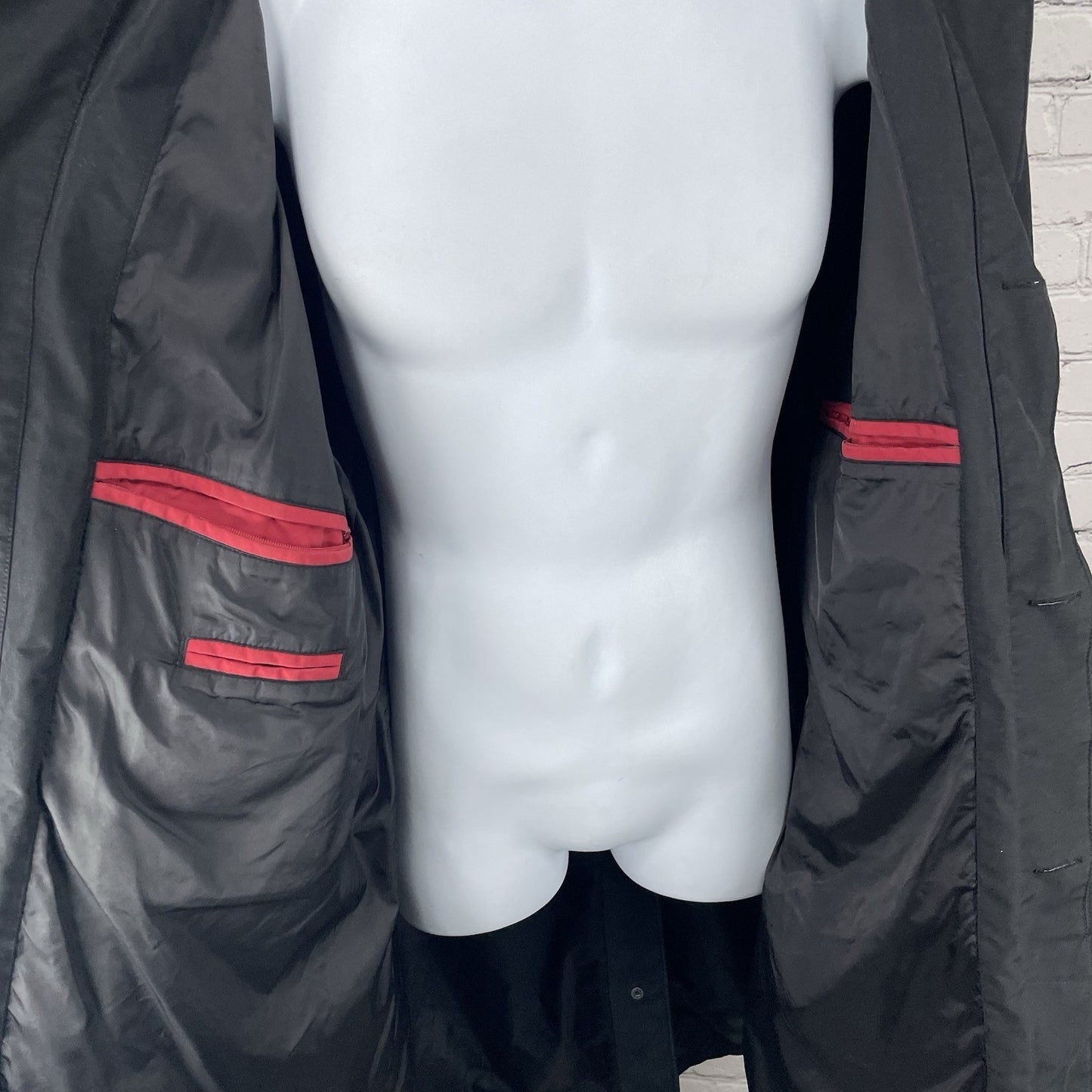 GANT Black Classic Button Up Collared Long Rain Lined Jacket Pockets Size XXL