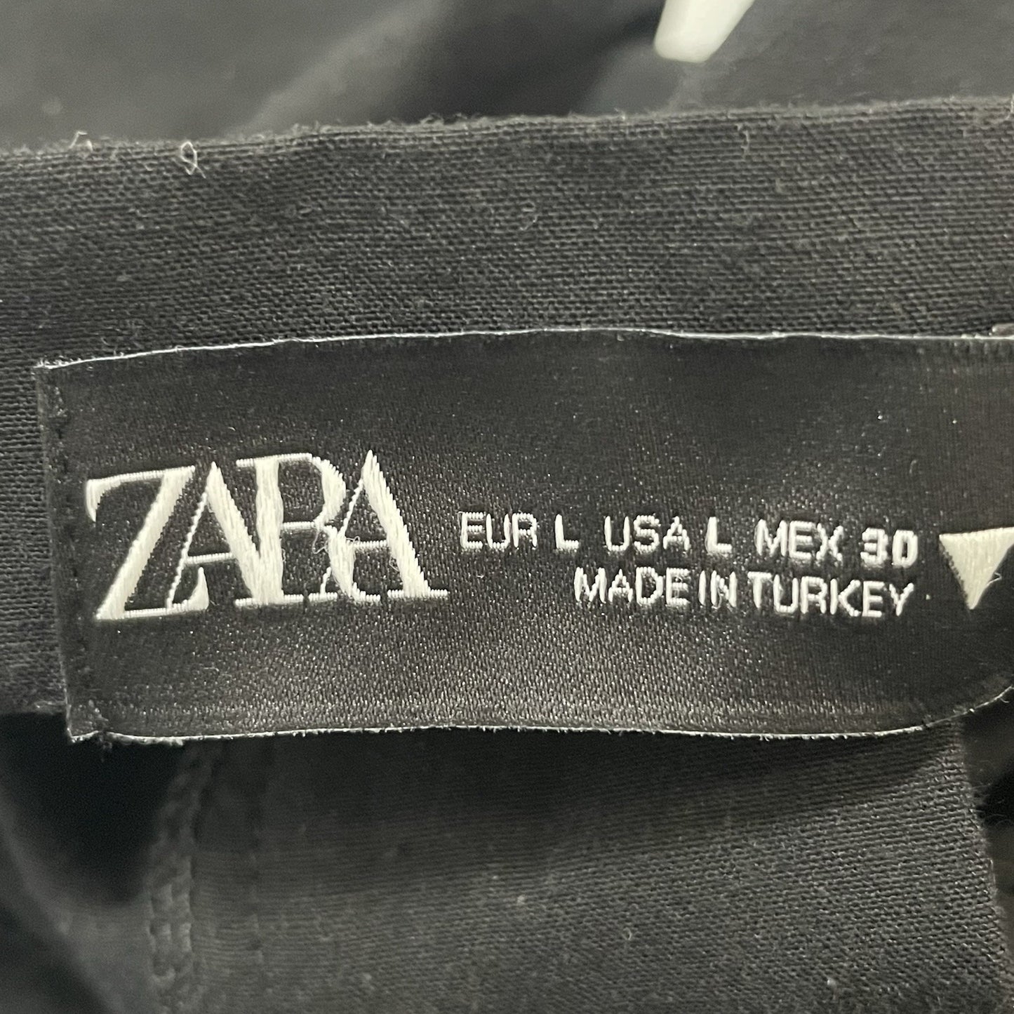 Zara Black Linen Cotton Pleated High Rise Paperbag Shorts Size Large L (32x3.5)