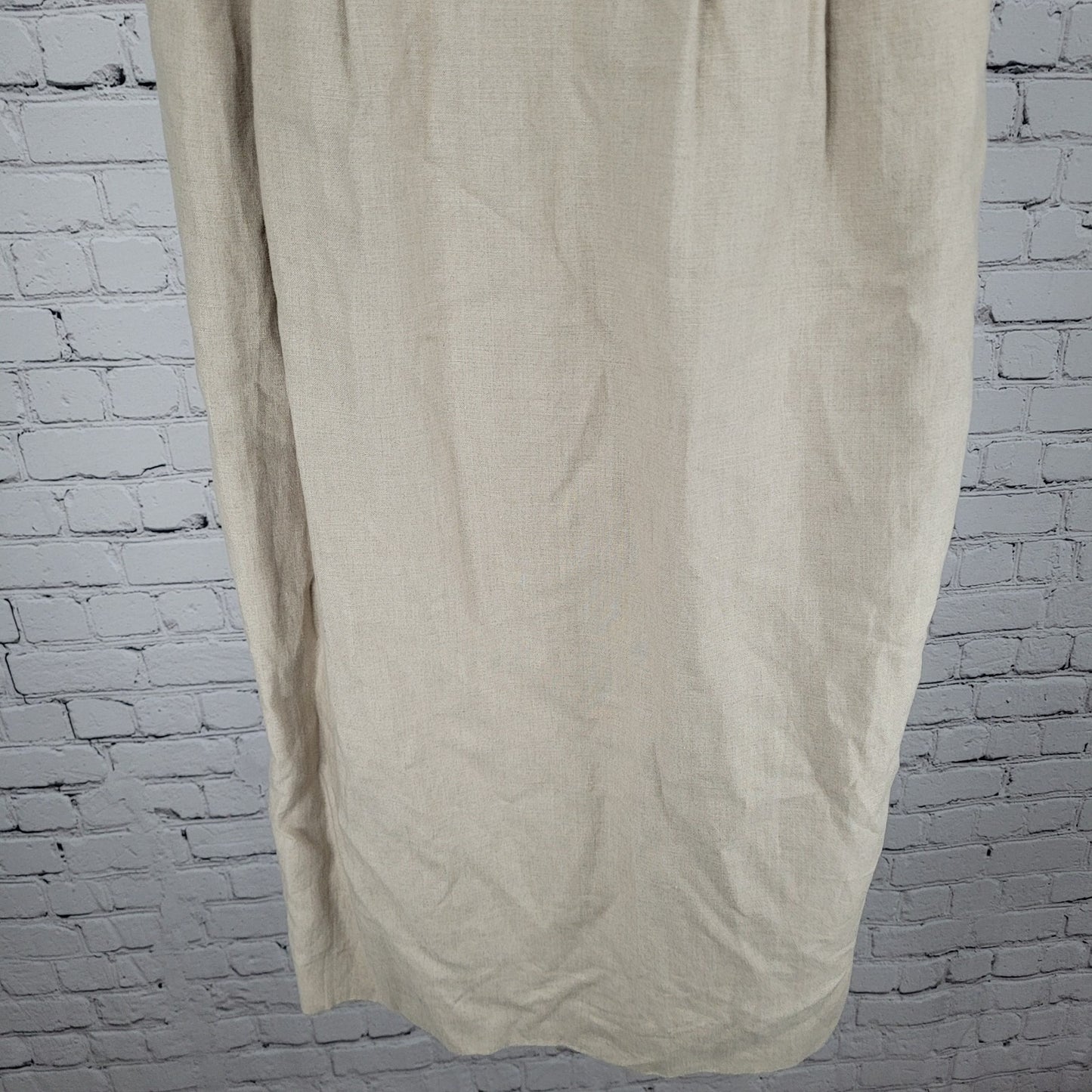 VTG NWT Valerie Stevens Beige 100% Linen Back Slit Lined Skirt Size 10 (27x35)