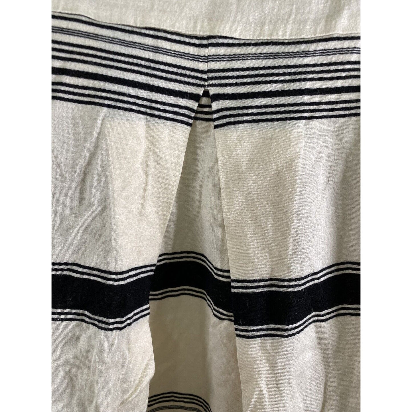 Madewell Black Beige V Neck Striped Short Sleeve T Shirt Blouse S