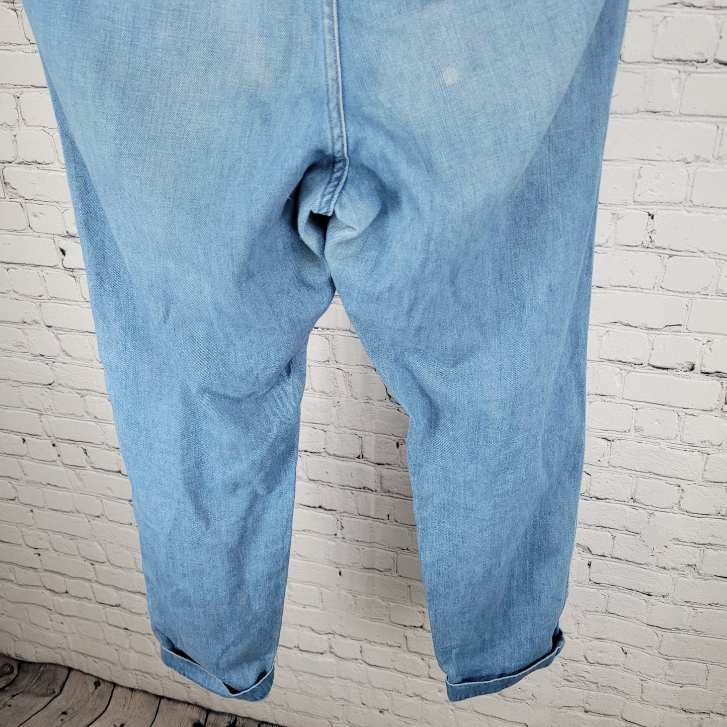 Bonobos Blue Cotton Hemp Denim Cuffed Tapered Chino Jeans Size 31/32 (32x29)