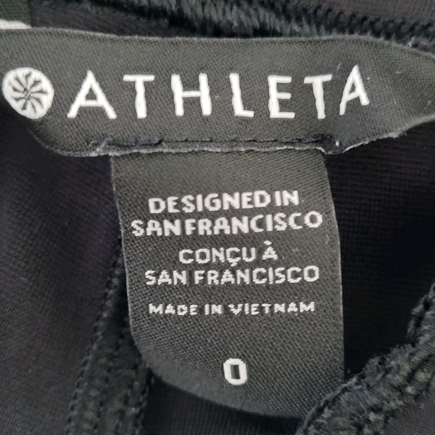 Athleta Black Soft Stretch Activewear Mid Rise Slim Pull On Pants Size 0 (24x27)