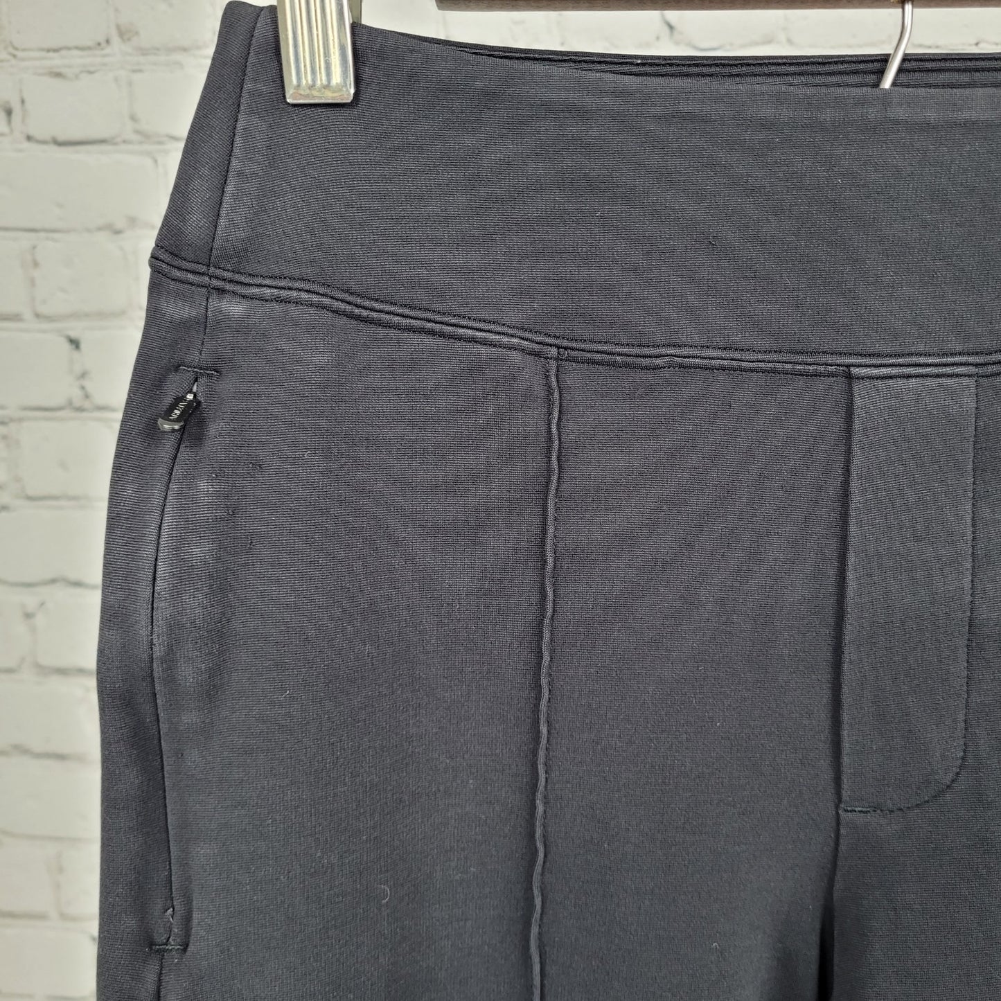 Athleta Black Soft Stretch Activewear Mid Rise Slim Pull On Pants Size 0 (24x27)