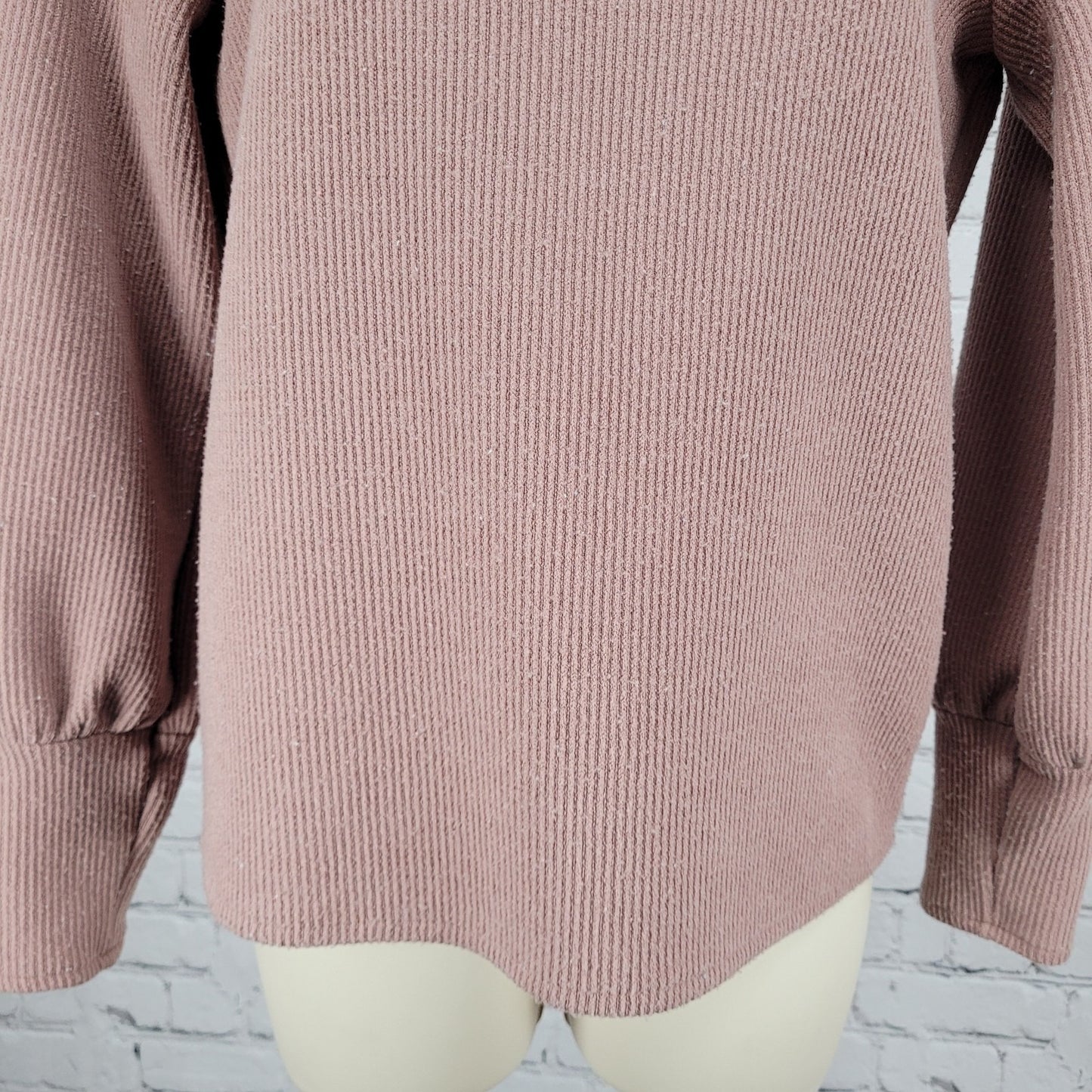 Madewell Blush Pink Square Neck Puff Long Sleeve Pullover Sweater Size Small S