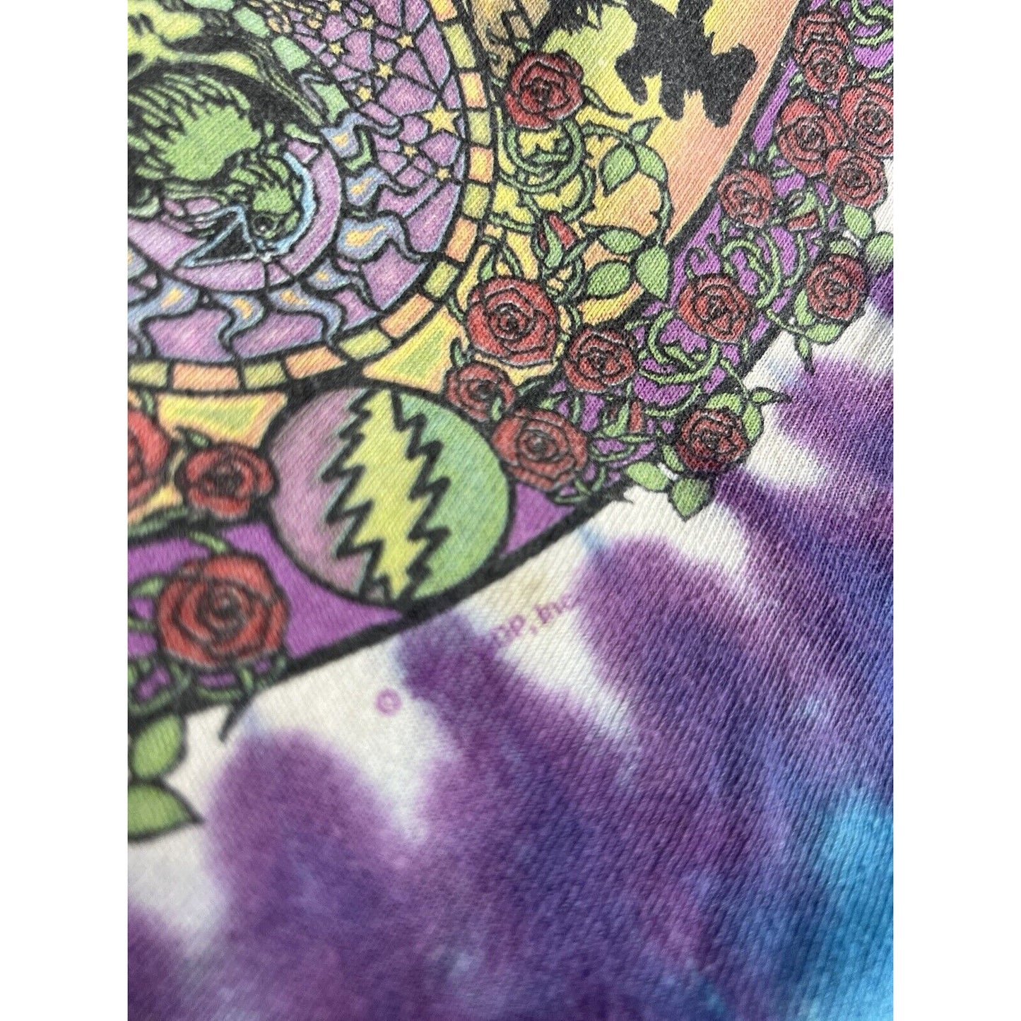Vintage Liquid Blue Grateful Dead Celtic Mandala Tie Dye T Shirt Unisex Large