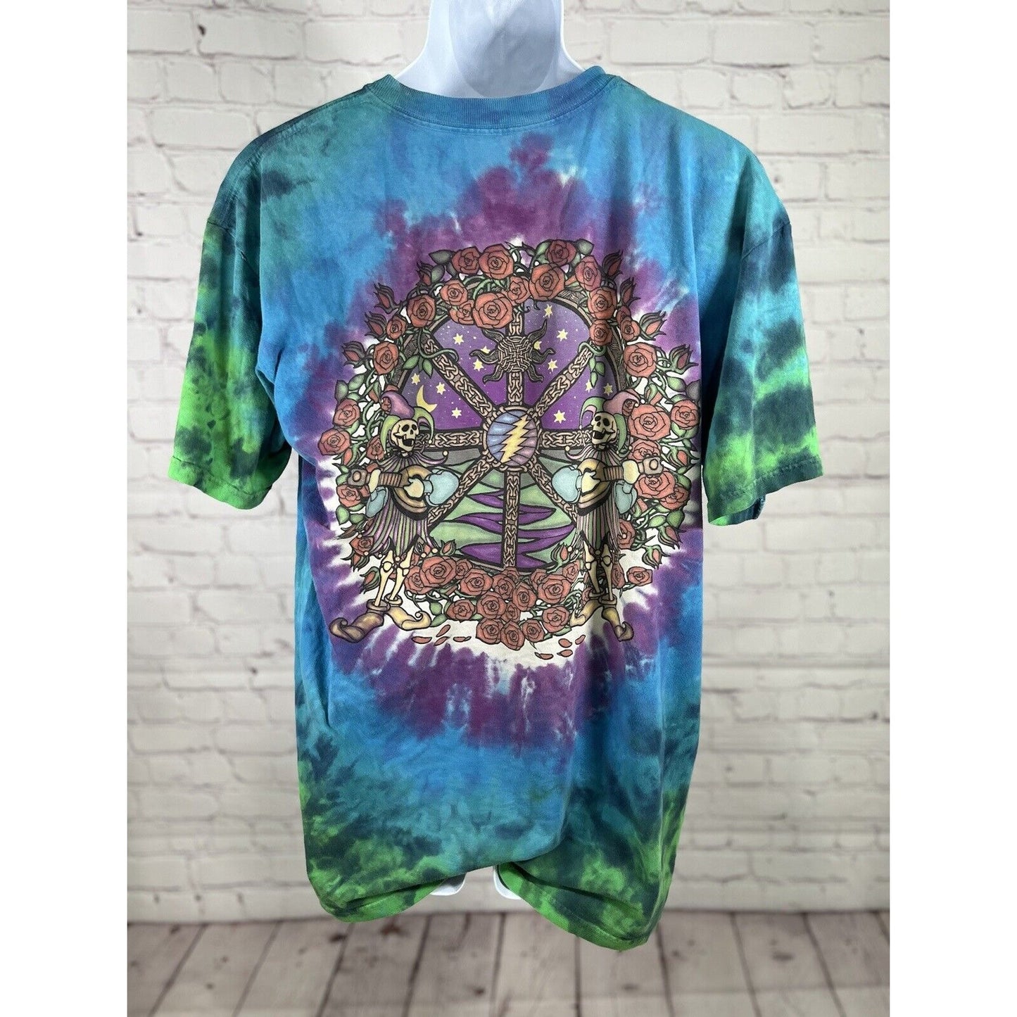 Vintage Liquid Blue Grateful Dead Celtic Mandala Tie Dye T Shirt Unisex Large