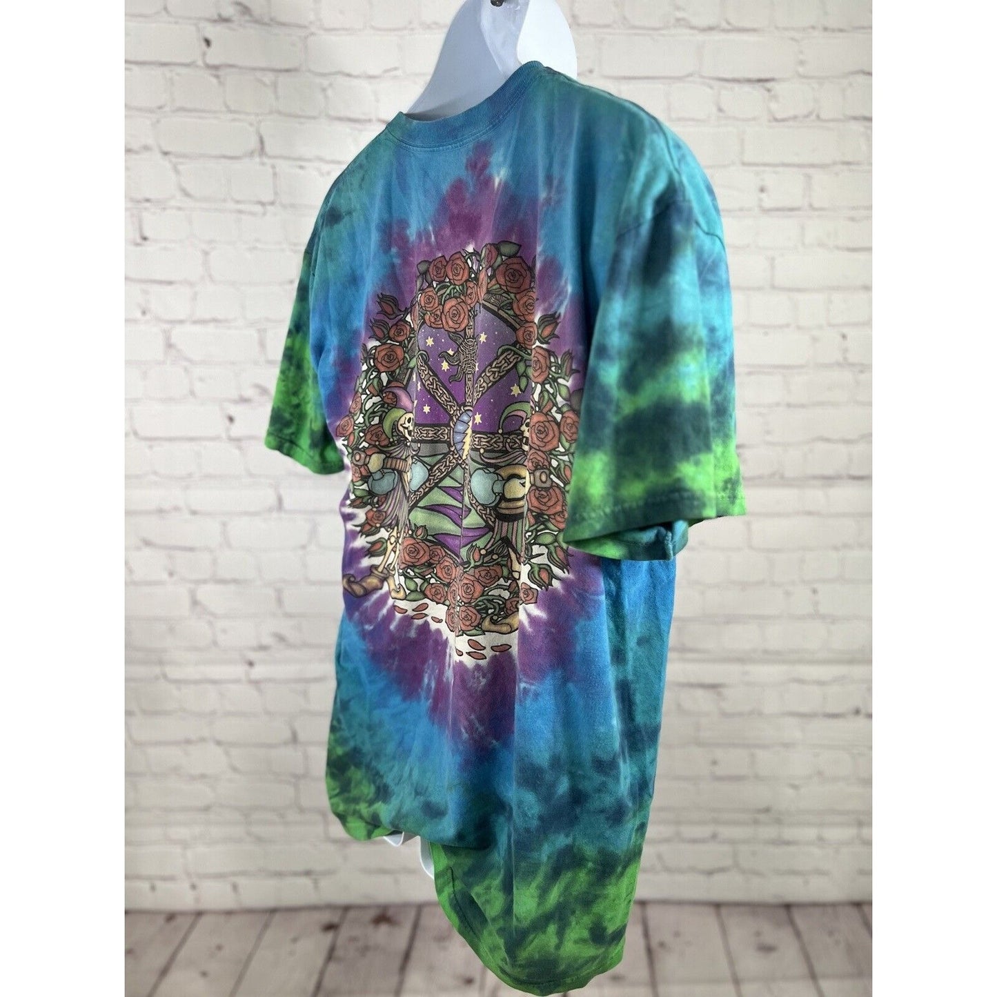 Vintage Liquid Blue Grateful Dead Celtic Mandala Tie Dye T Shirt Unisex Large
