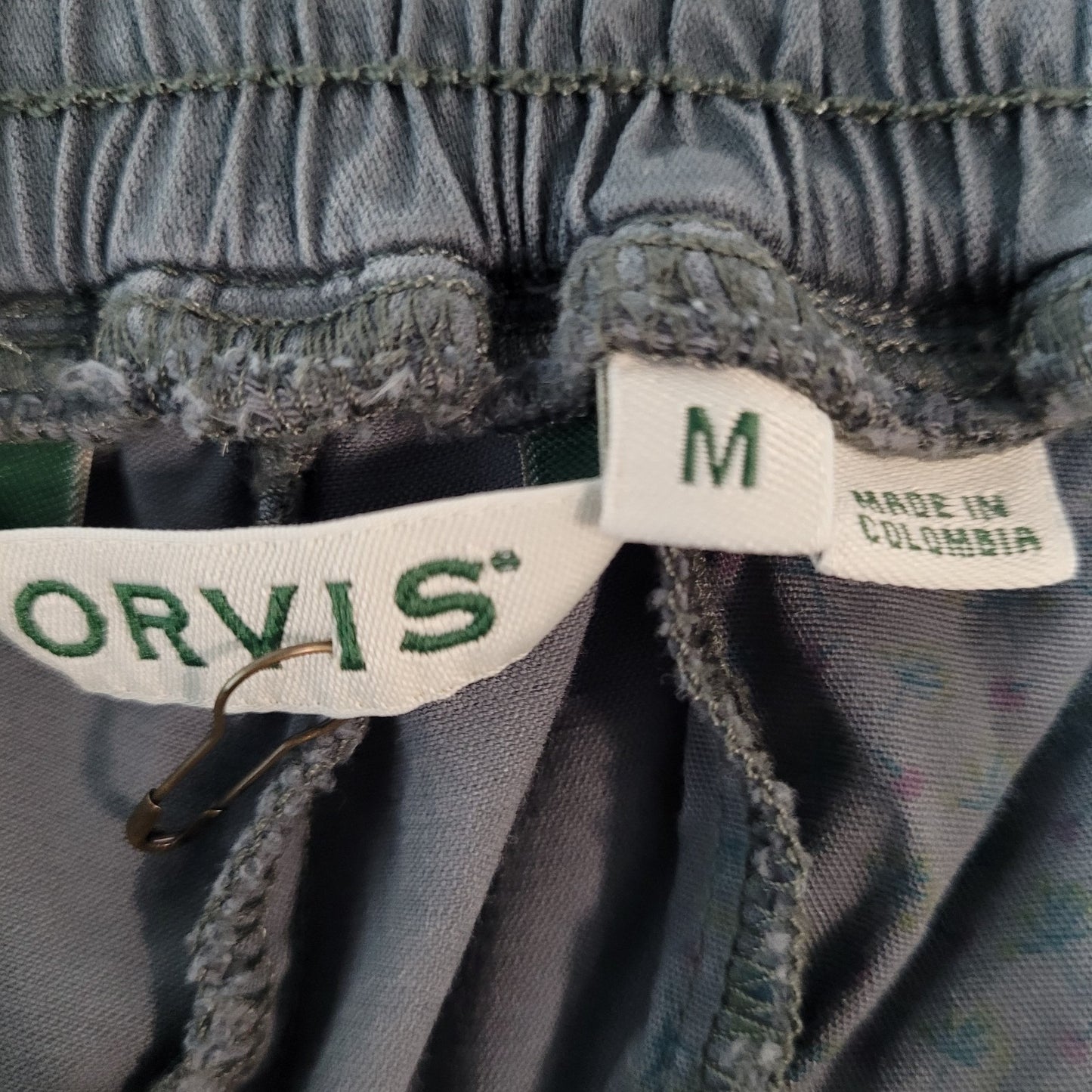 Orvis Grey Lightweight Stretch Elastic Waist Pants Casual Size Medium M (32x28)
