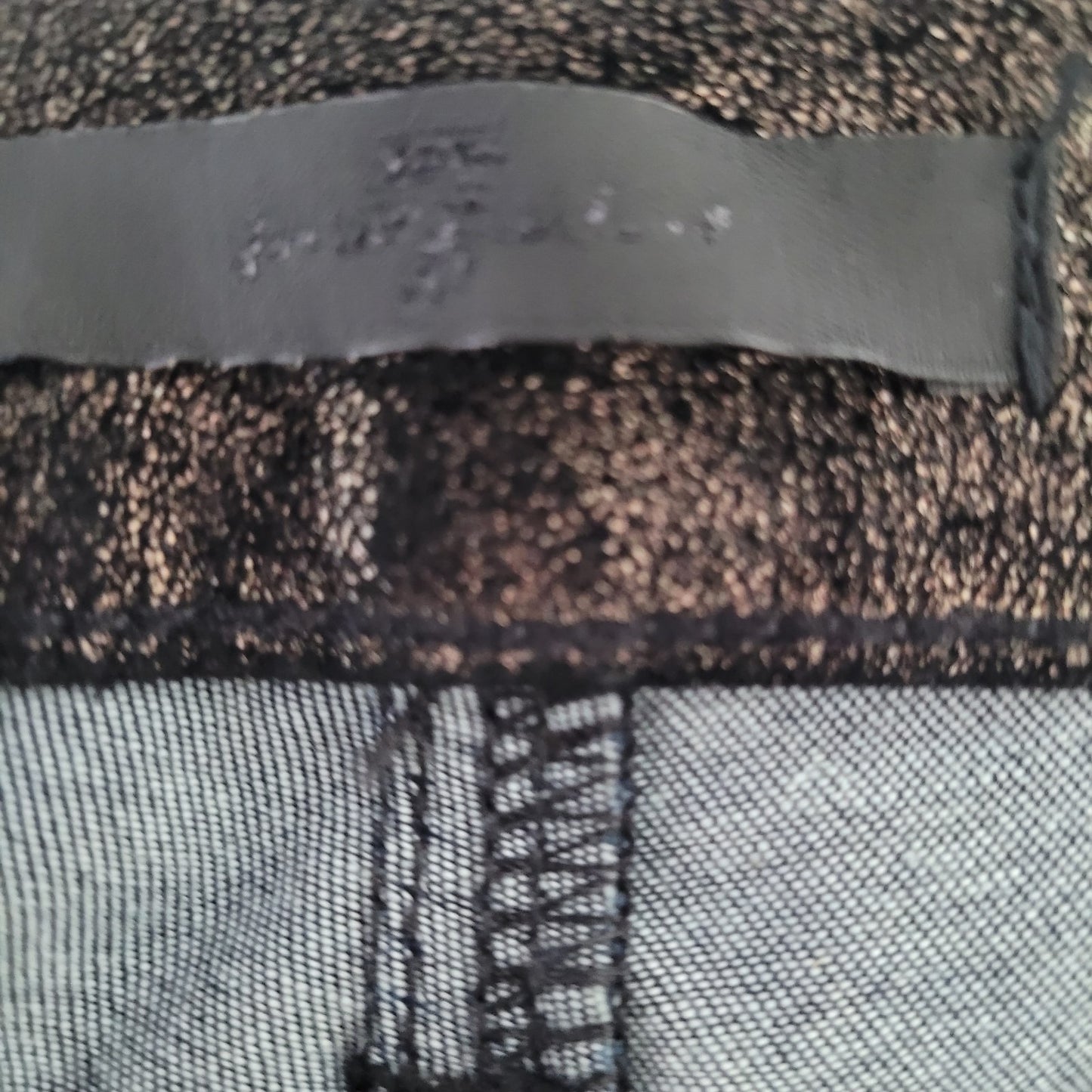 7 For All Mankind Black Metallic Shimmer Low Rise Skinny Pants Size 25 (25x29)