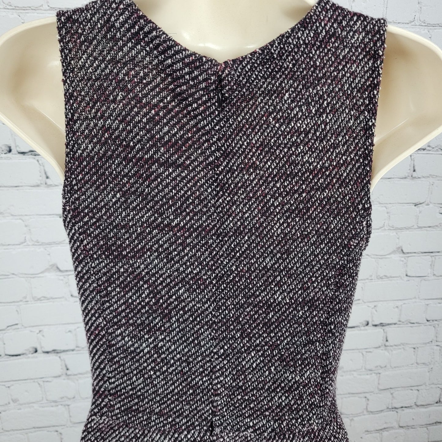 Madewell Purple & Black Plunge Pleated Pockets Fit & Flare Dress Size Small S