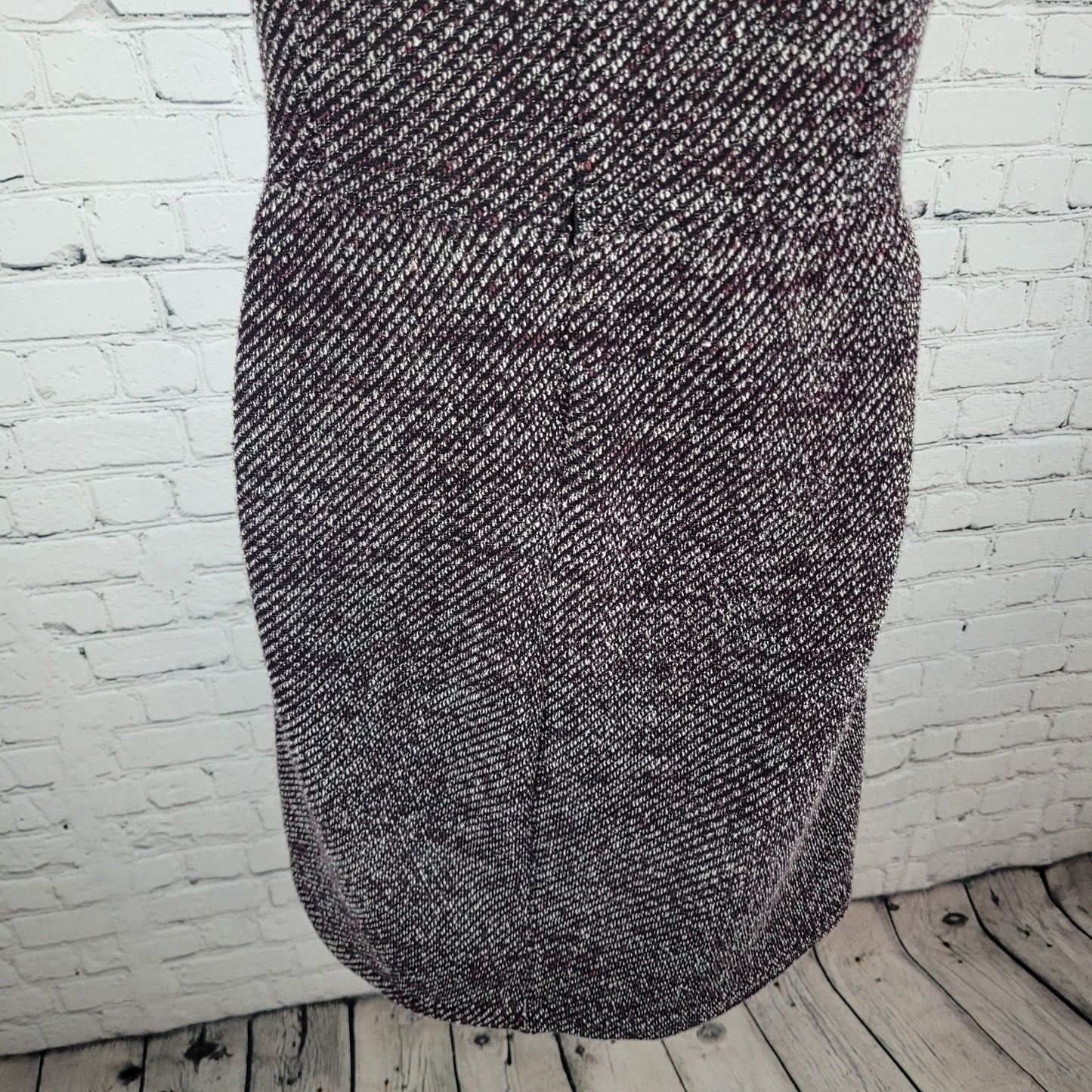 Madewell Purple & Black Plunge Pleated Pockets Fit & Flare Dress Size Small S
