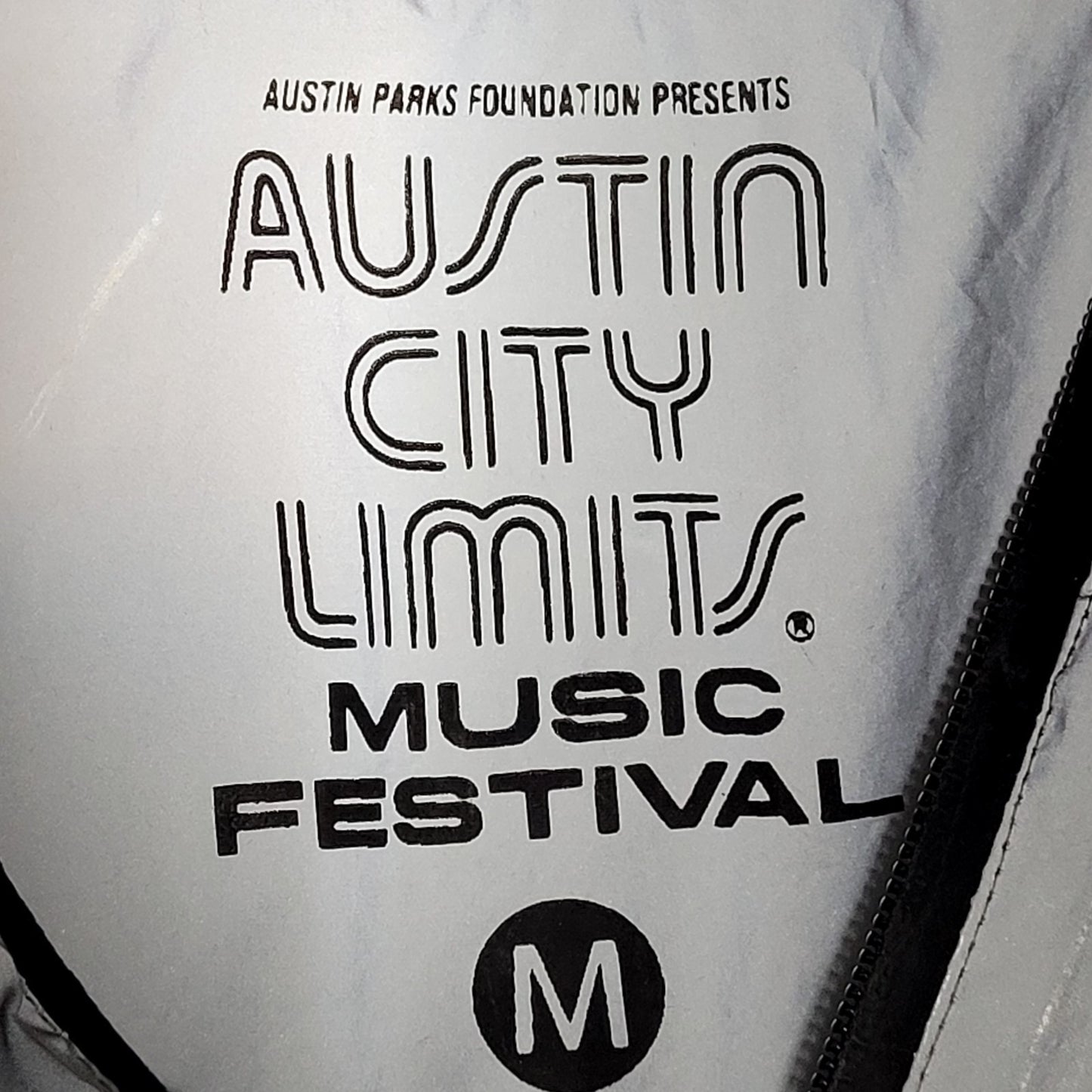 Austin City Limits Music Festival Silver Metallic Hooded Jacket Size Medium M