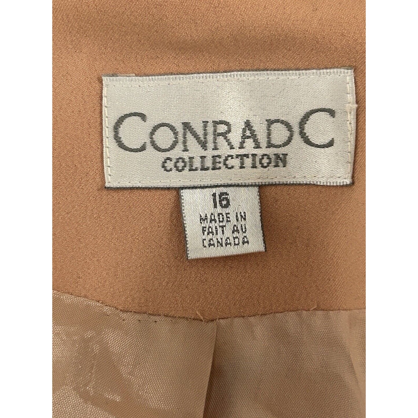 Conrad C Collection Pink Collared Stretch Belted Women’s Skirt Suit Size 16
