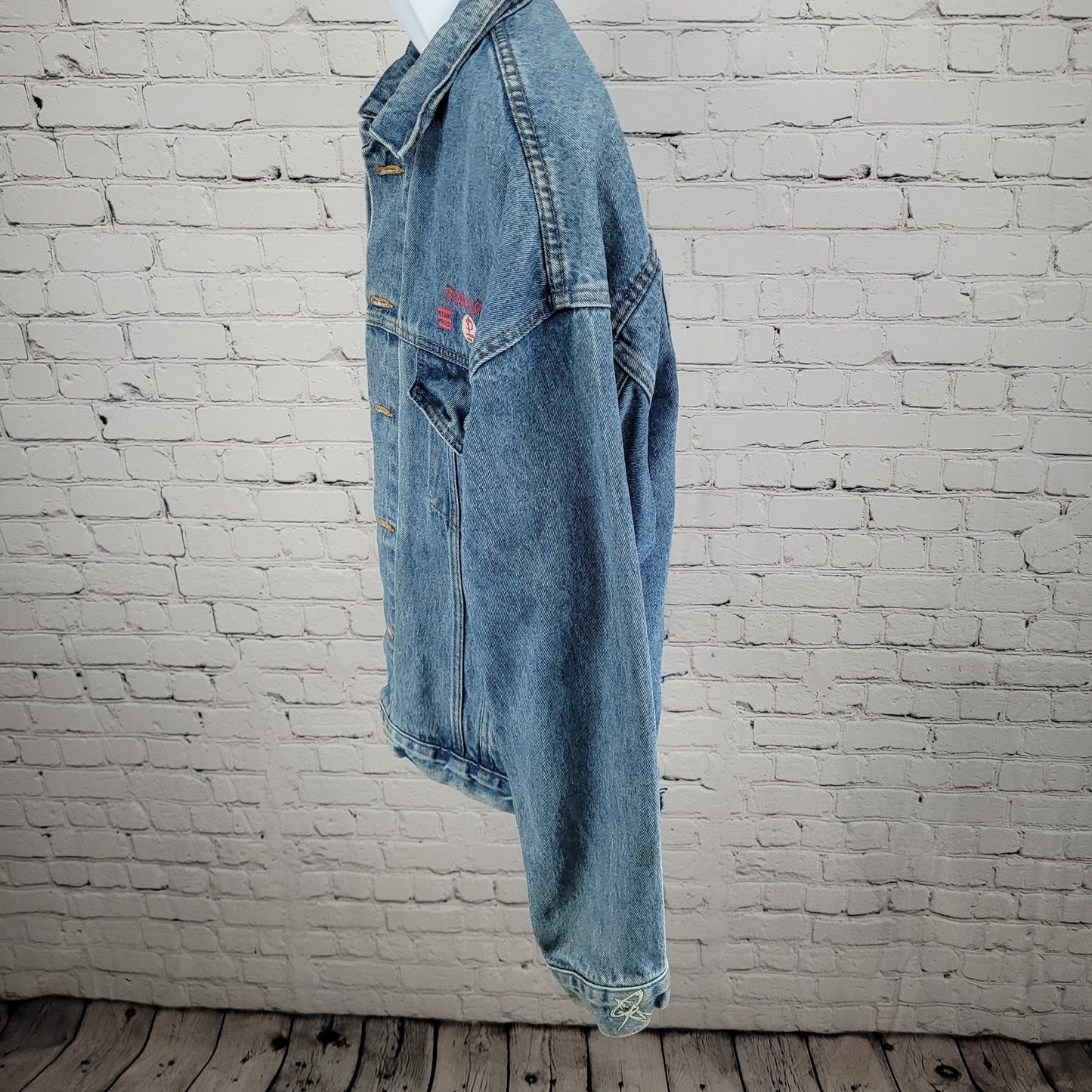 VTG Brockum Heavy Denim Pink Floyd Rock Grunge Jacket USA Made Size Large L