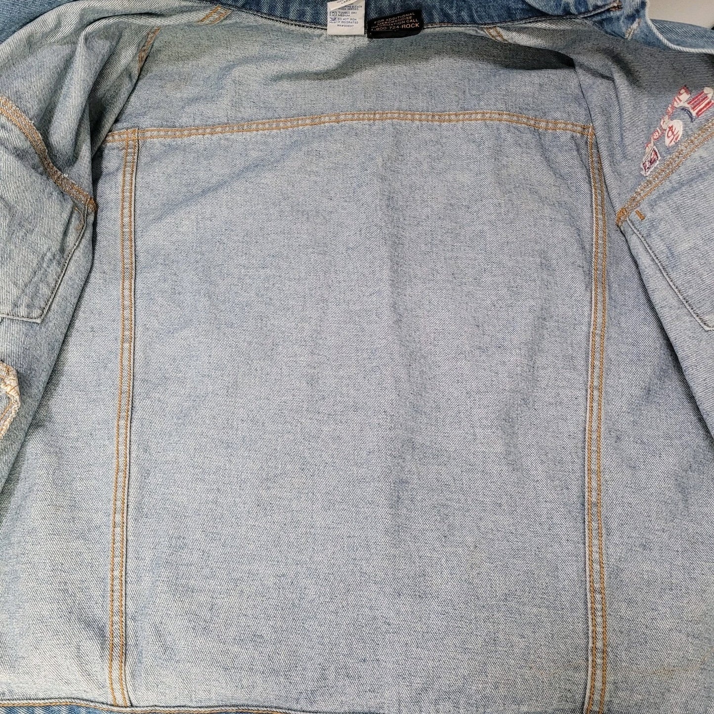 VTG Brockum Heavy Denim Pink Floyd Rock Grunge Jacket USA Made Size Large L
