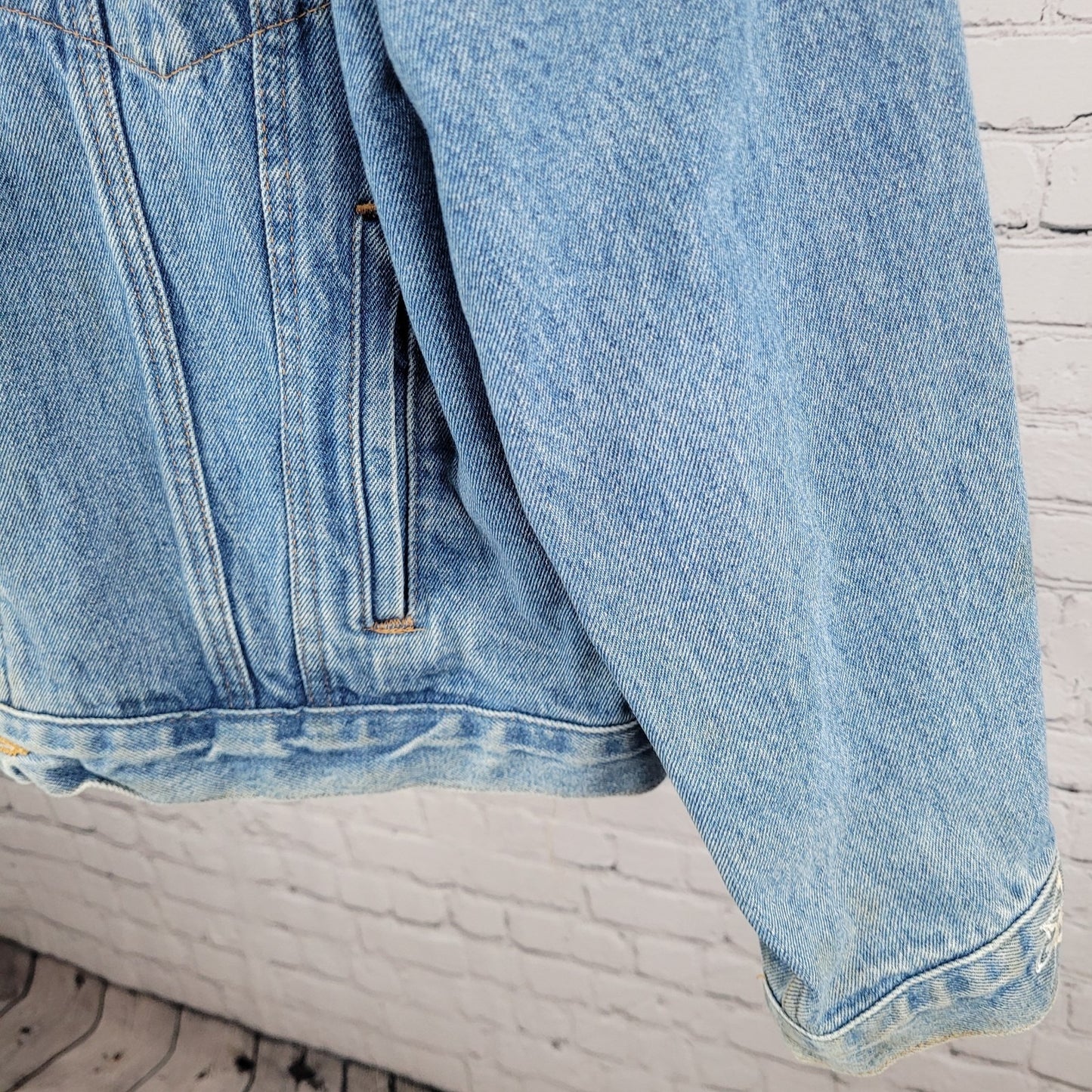 VTG Brockum Heavy Denim Pink Floyd Rock Grunge Jacket USA Made Size Large L