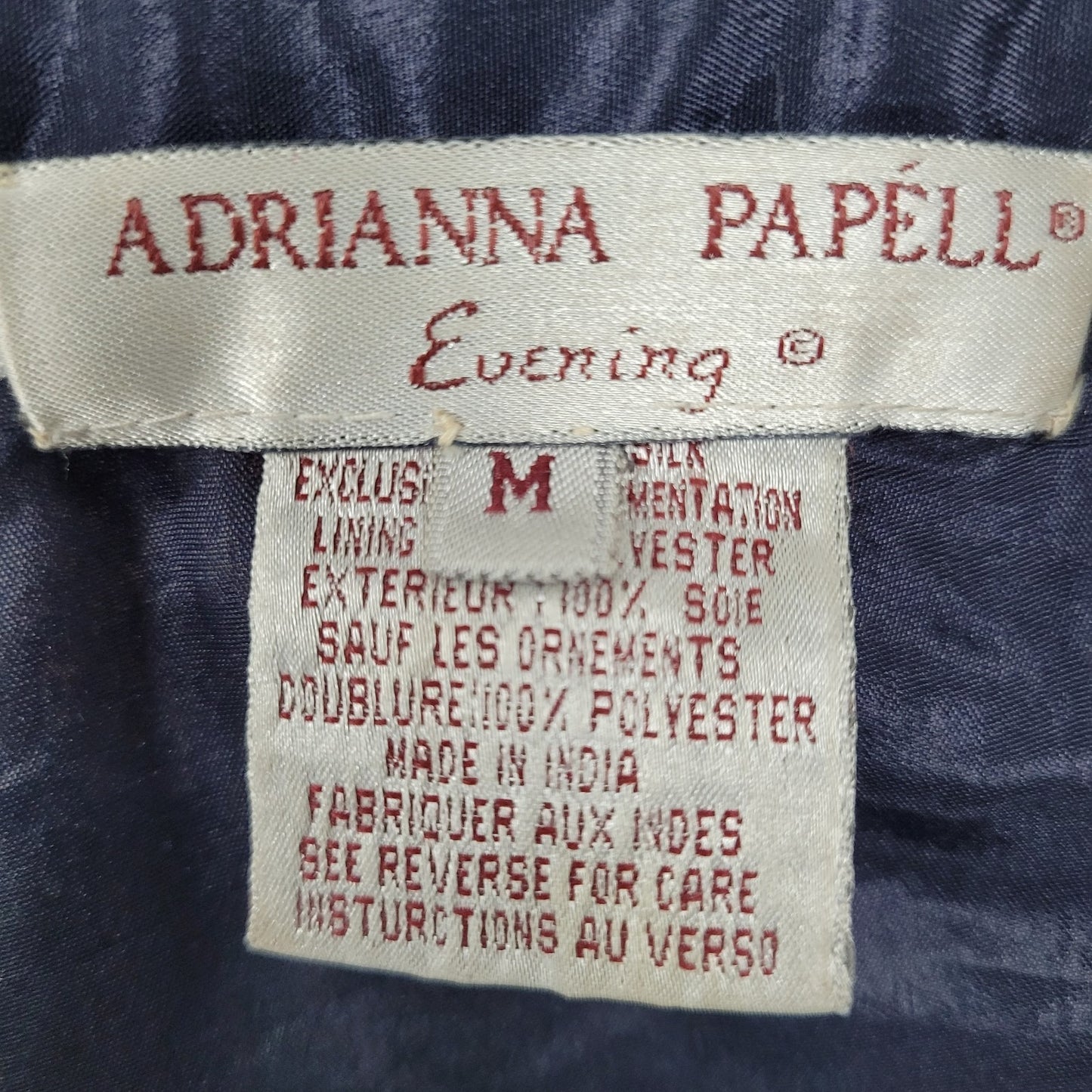 Adrianna Papell Blue Sequin Metallic Embellished Evening Jacket Size Medium M