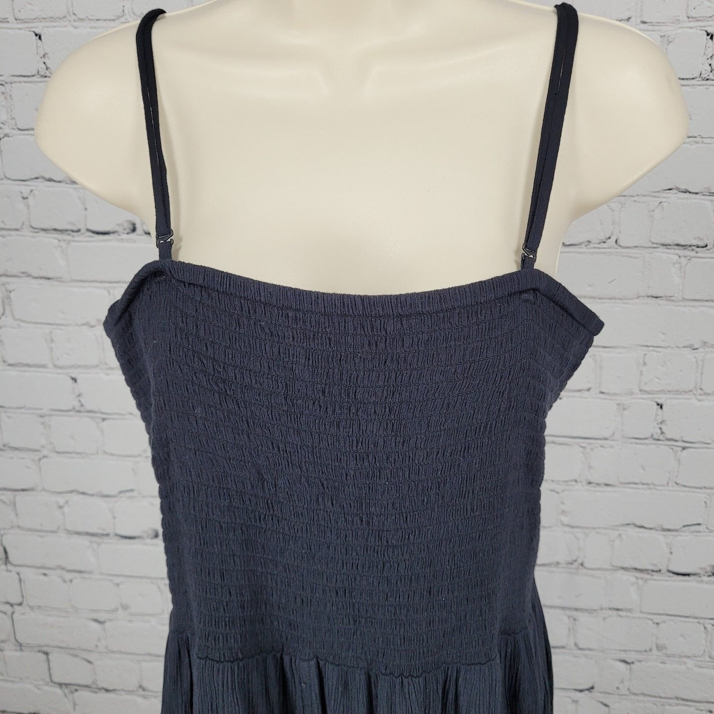 prAna Black Smocked Boho Strappy Adjustable Pockets Crop 1 Piece Jumper Size XL