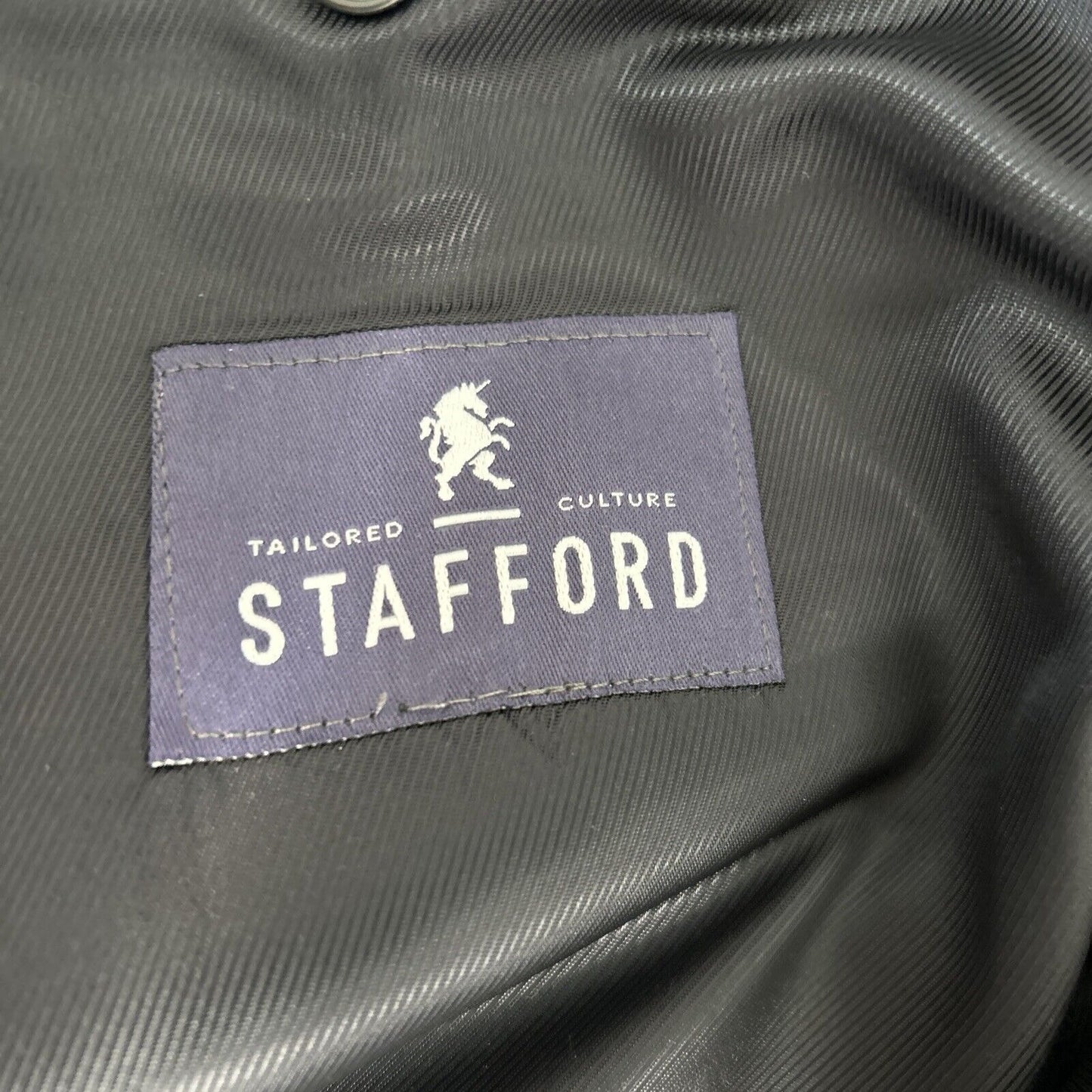 Stafford Tailored Culture Gray Wool Stripe Two Button Blazer Jacket Men’s 48R