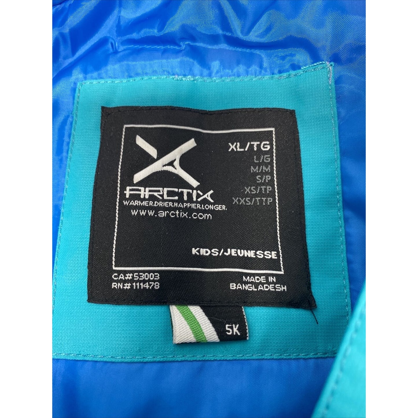 NWT Arctix Bluebird Frost Insulated Full Zip Hooded 5k Snow Jacket Girls XL