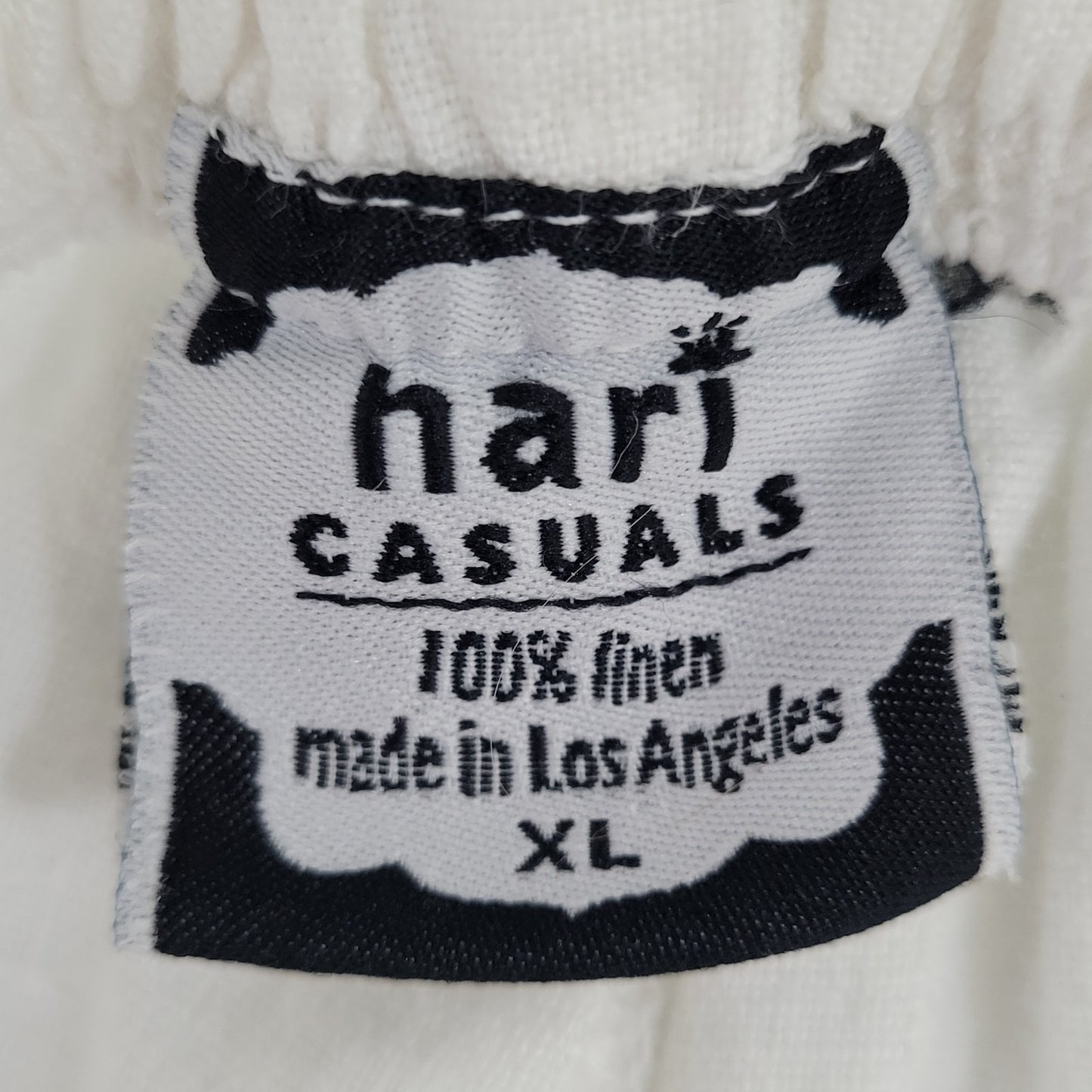 Hari Casuals White 100% Linen Wide Leg High Waist Pants LA USA Size XL (30x29)