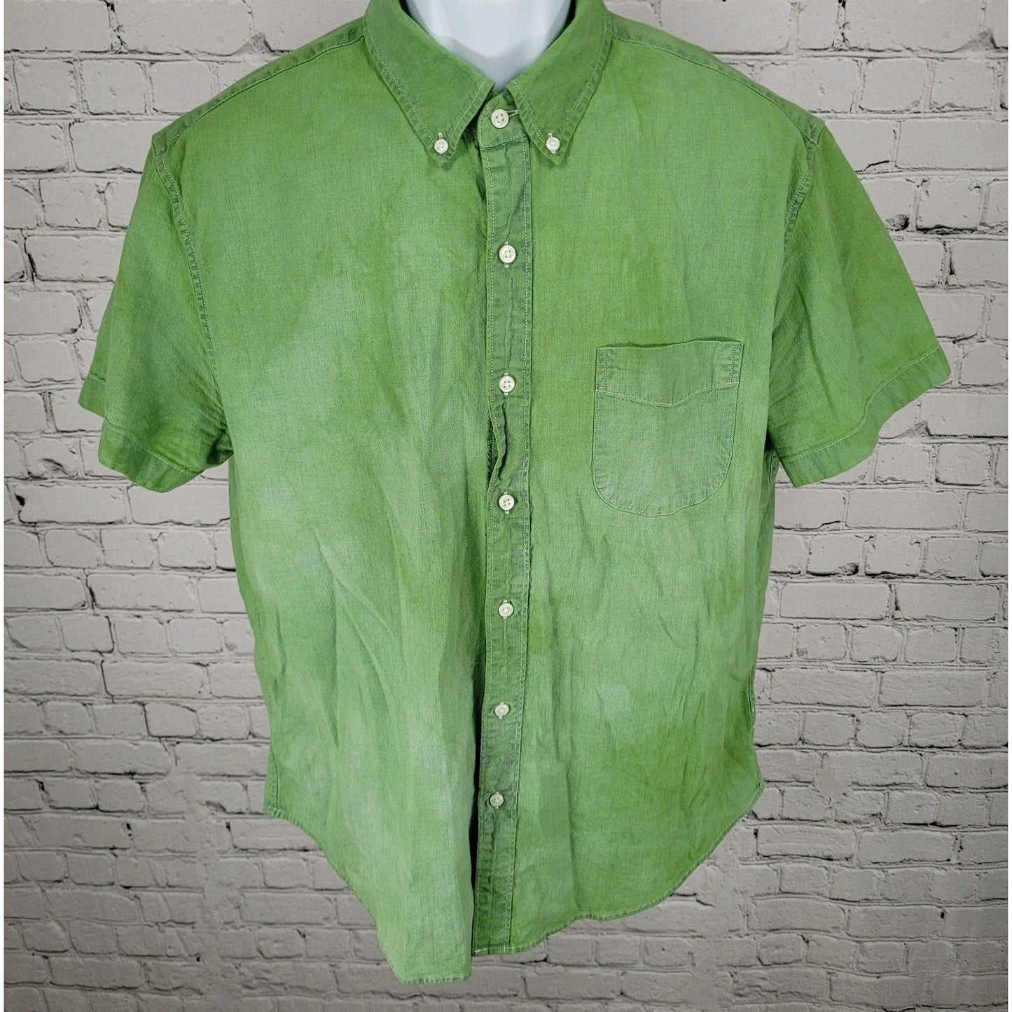 J.CREW Green Organic Cotton Classic Fit Button Down Collar Shirt Size Large L