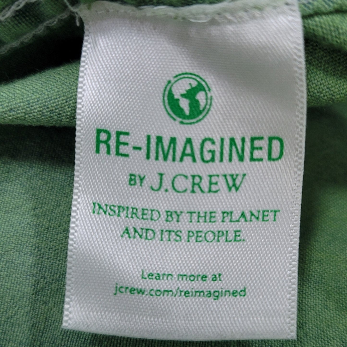 J.CREW Green Organic Cotton Classic Fit Button Down Collar Shirt Size Large L