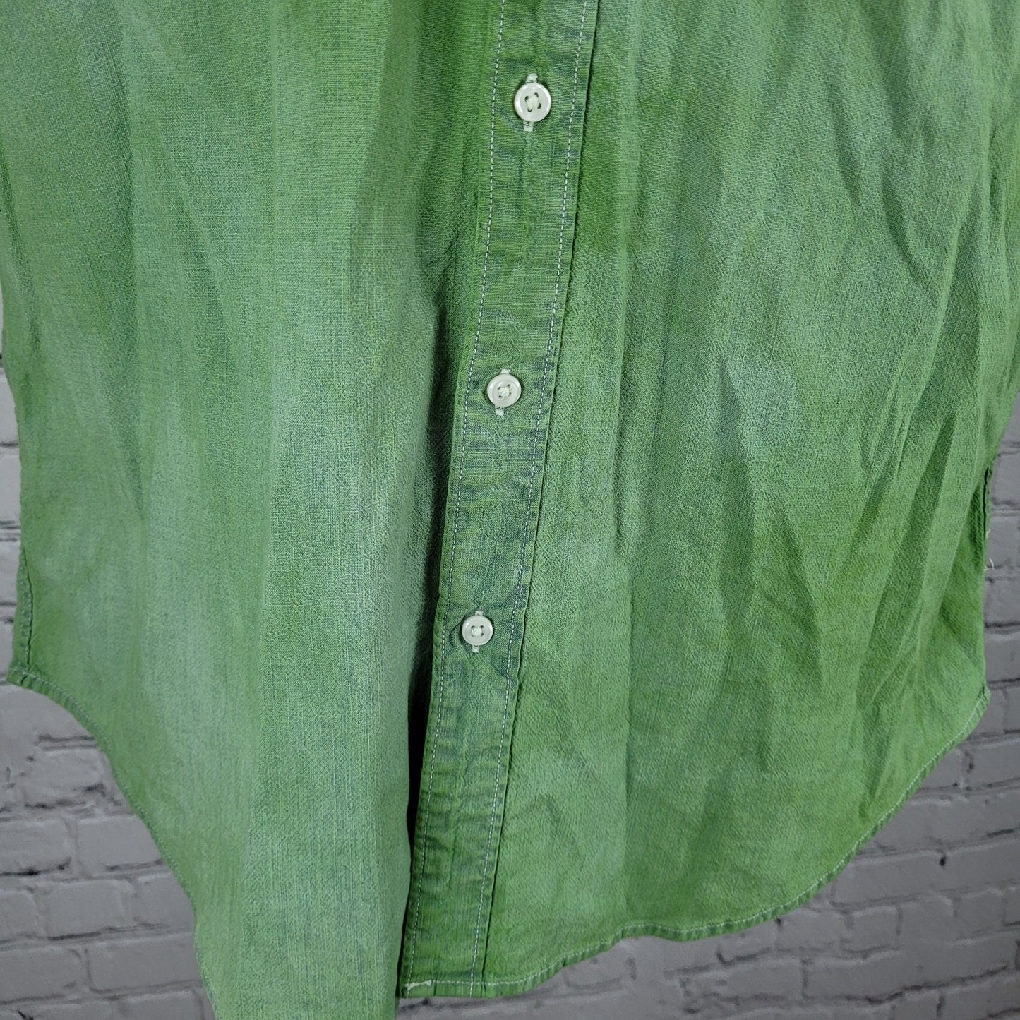 J.CREW Green Organic Cotton Classic Fit Button Down Collar Shirt Size Large L