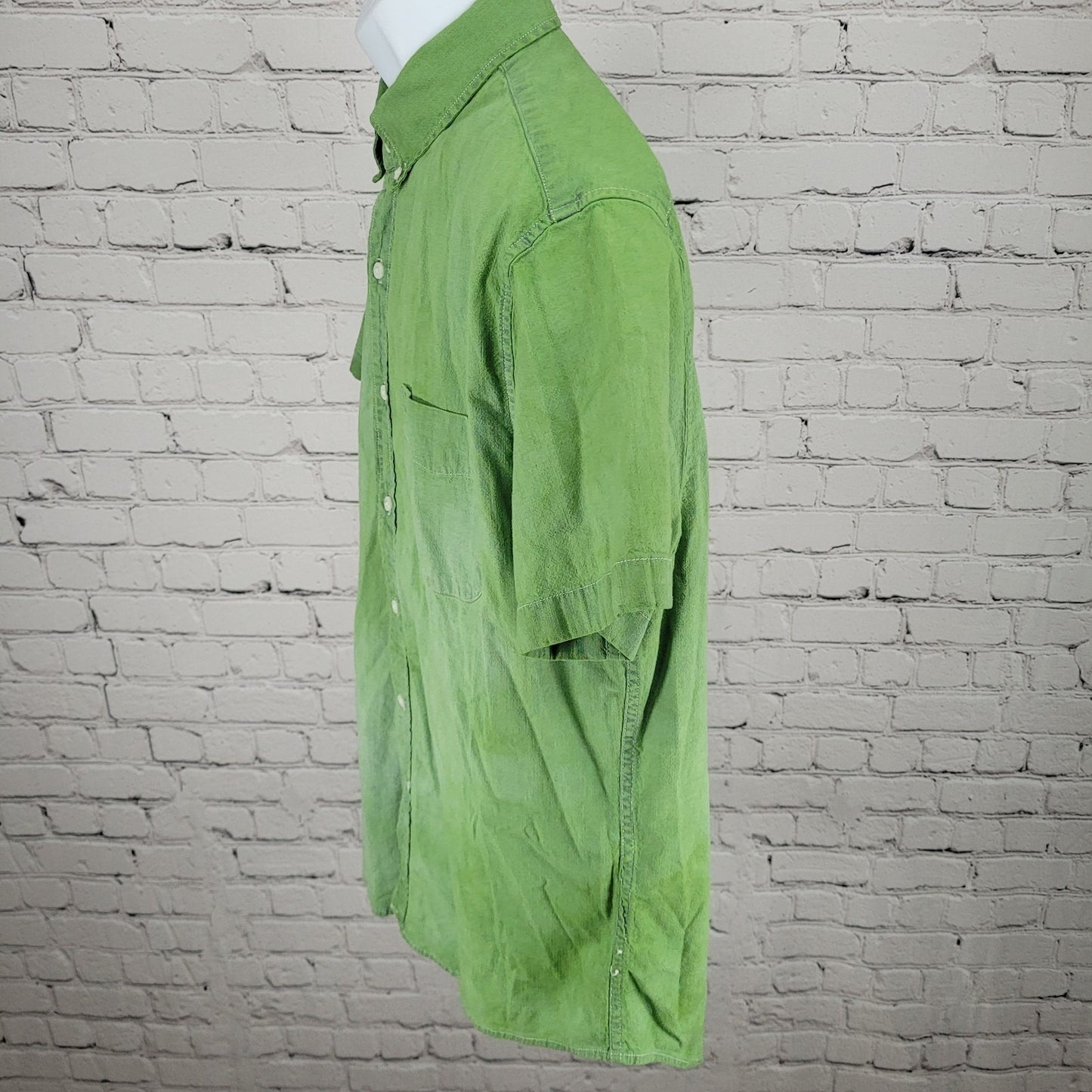 J.CREW Green Organic Cotton Classic Fit Button Down Collar Shirt Size Large L