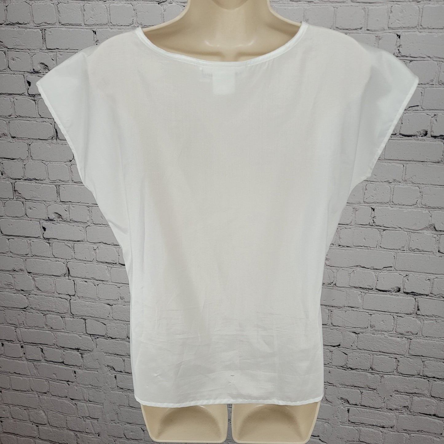 VTG Lady Arrow White Sheer Lightweight Short Sleeve Top Blouse USA Made Size 12