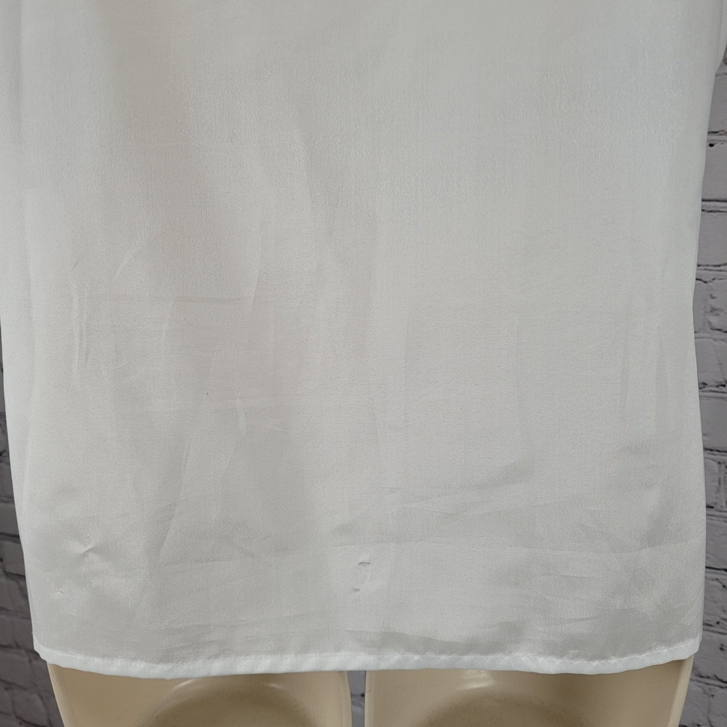VTG Lady Arrow White Sheer Lightweight Short Sleeve Top Blouse USA Made Size 12