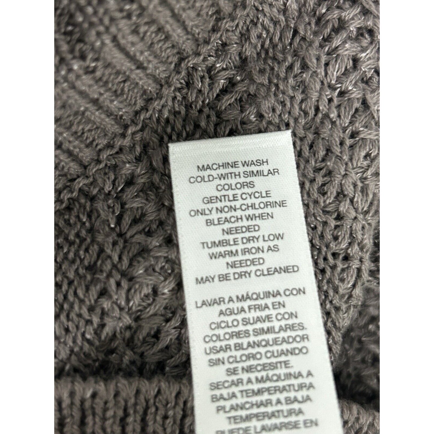 Chicos Brown Knit 3/4 Sleeve Embroidered Open Cardigan Sweater Size 2 (Medium)