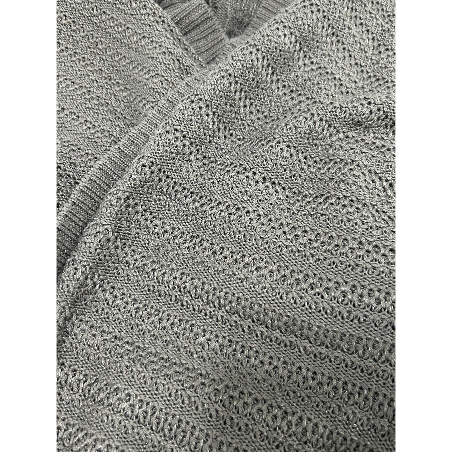 Chicos Brown Knit 3/4 Sleeve Embroidered Open Cardigan Sweater Size 2 (Medium)