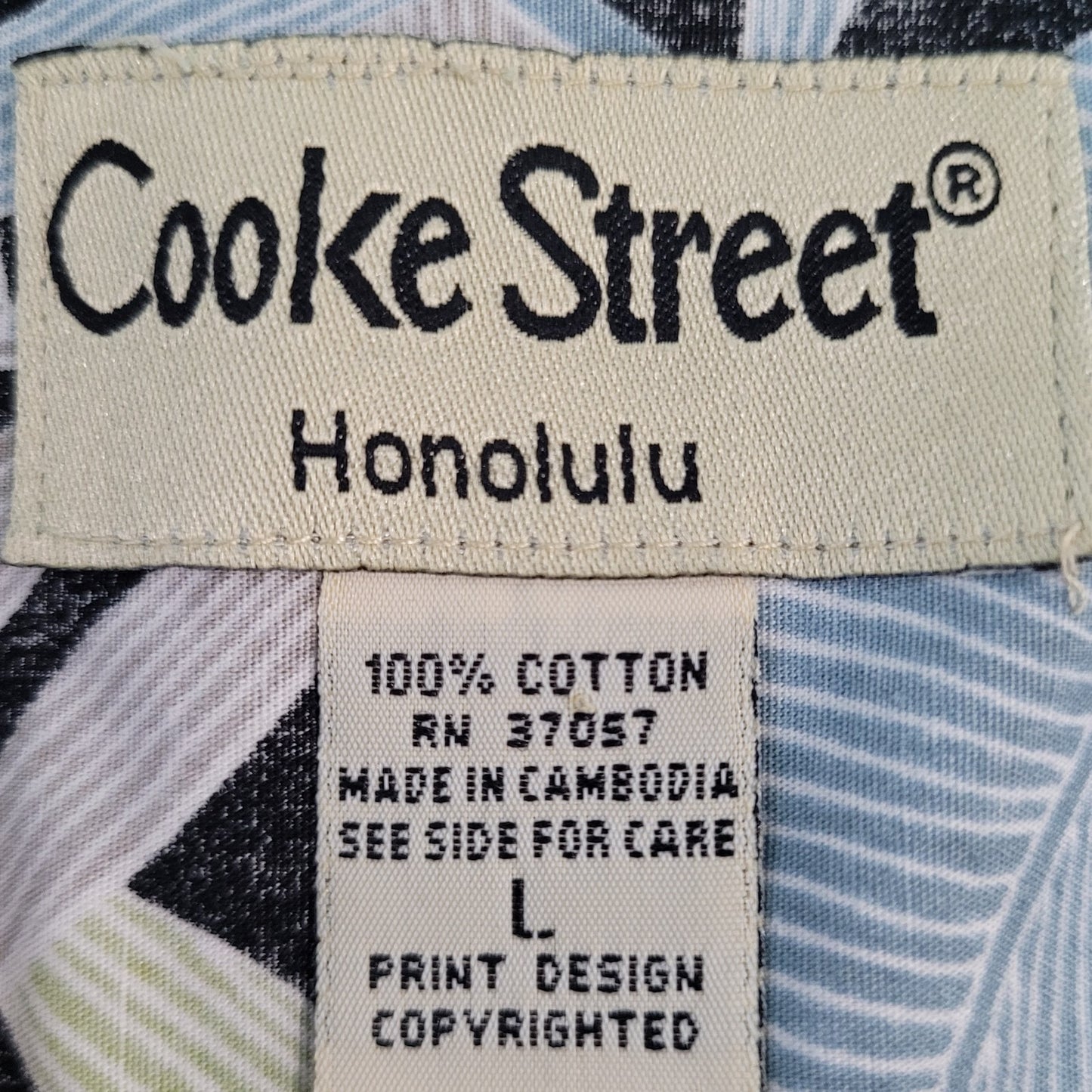 Cooke Street Honolulu Tropical Floral Hawaiian Button Up Cruise Shirt Large L