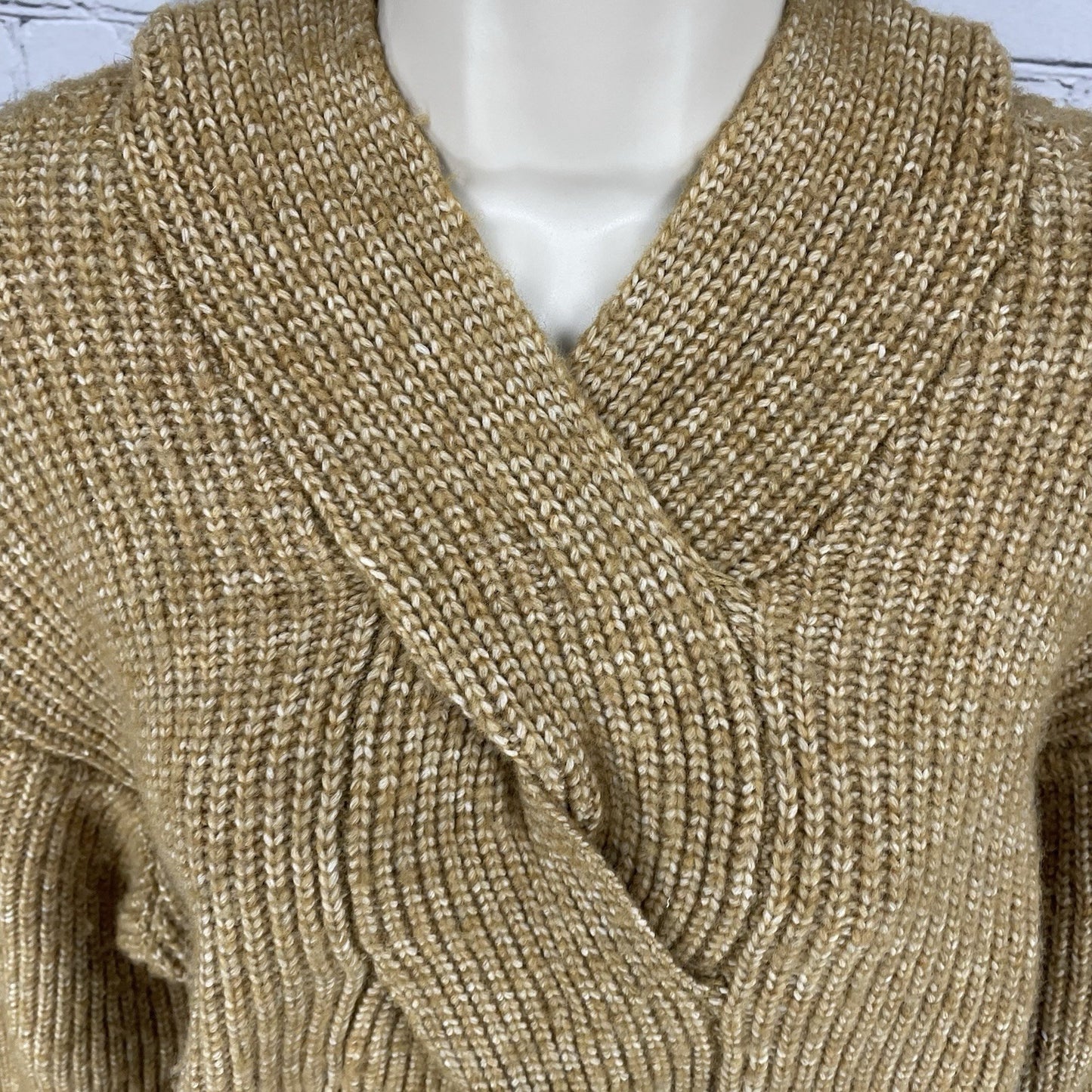 Zara Yellow Chunky Knit Hooded Balloon Sleeve Pullover Sweater Girls Size 13-14