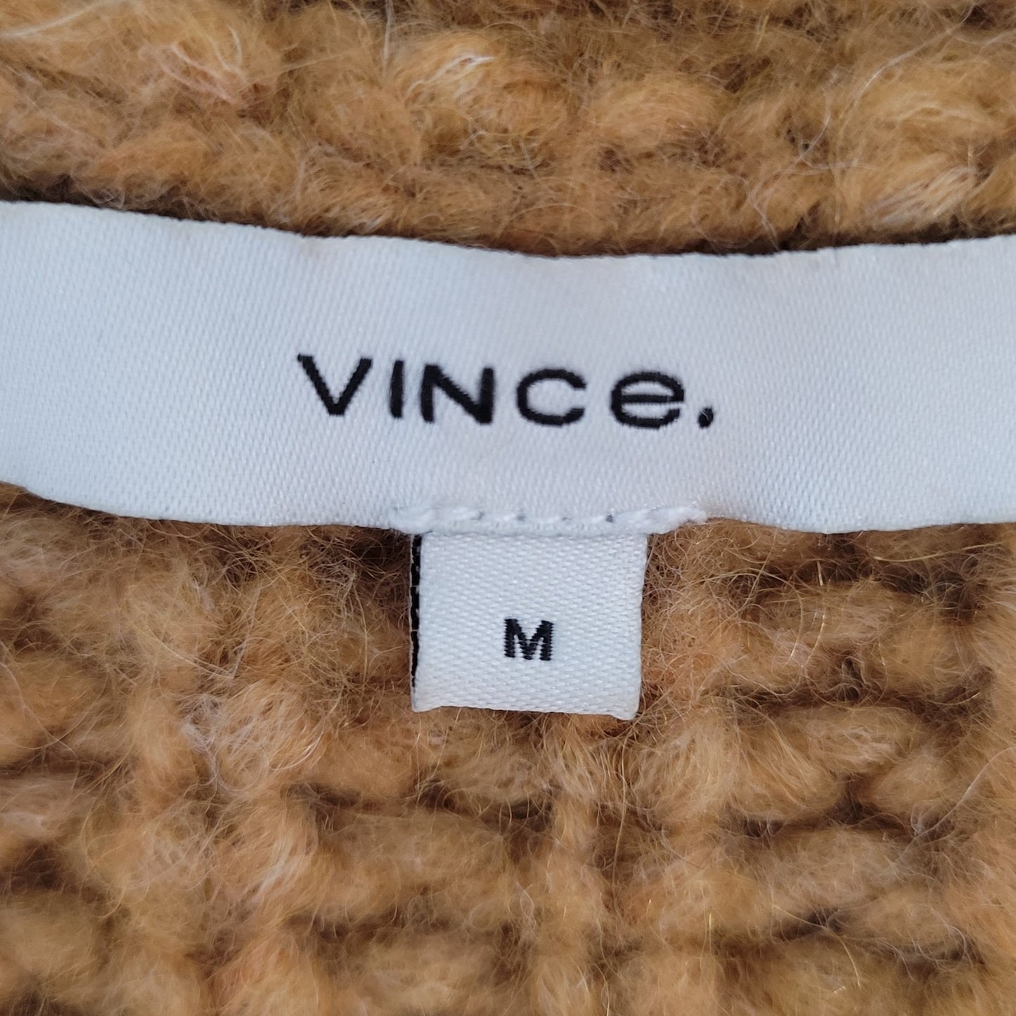 Vince Tan Alpaca Merino Wool Blend Buttoned Cardigan Sweater Size Medium M
