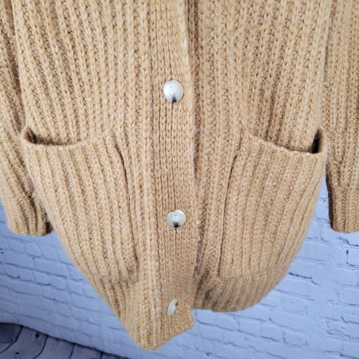 Vince Tan Alpaca Merino Wool Blend Buttoned Cardigan Sweater Size Medium M
