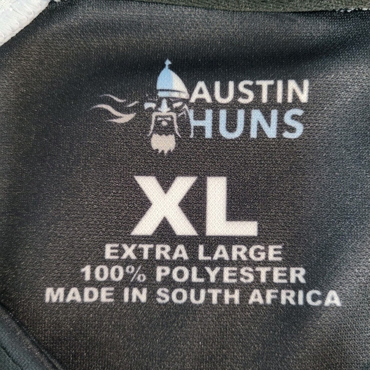 Austin Huns White & Blue ATX Austin TX Rugby Sports Short Sleeve Shirt Jersey XL