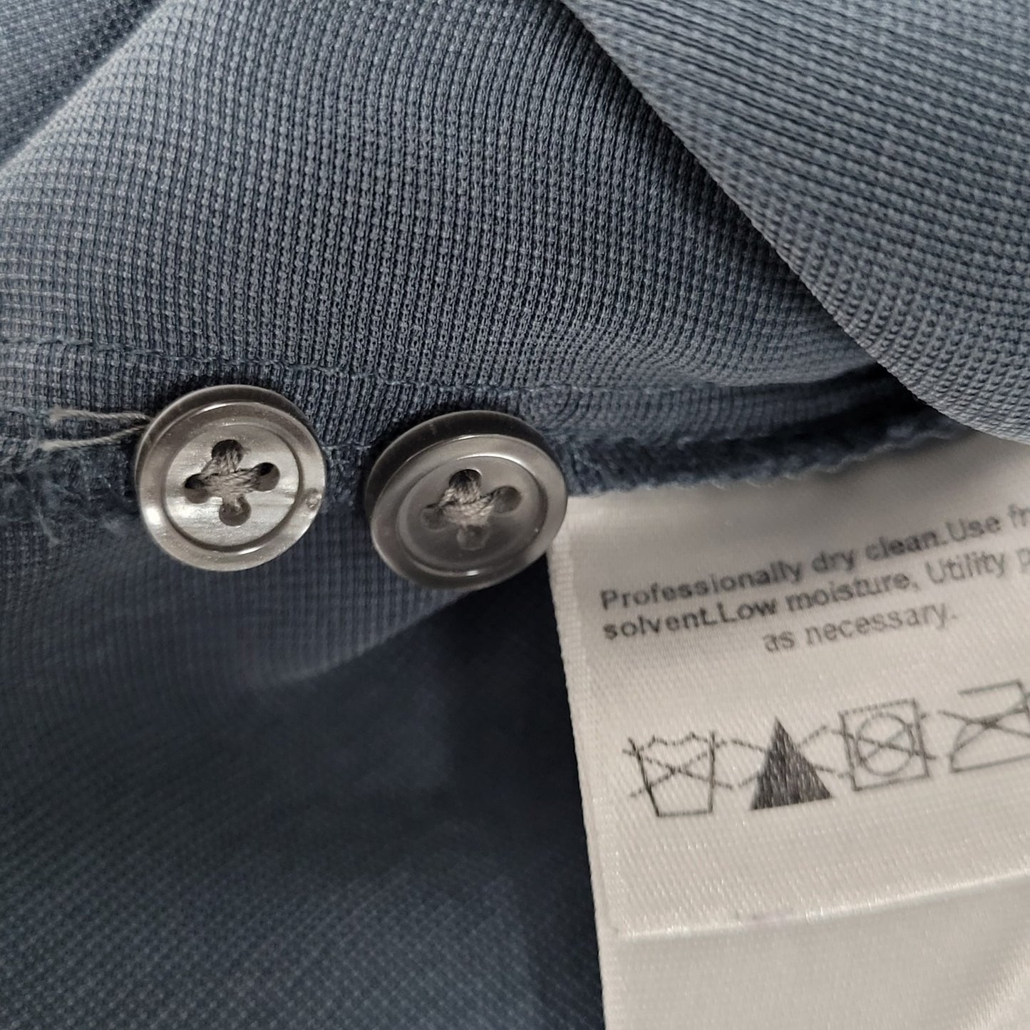 Eddie Bauer Blue Grey 100% Silk Button Up Long Sleeve Collar Shirt Size Large L