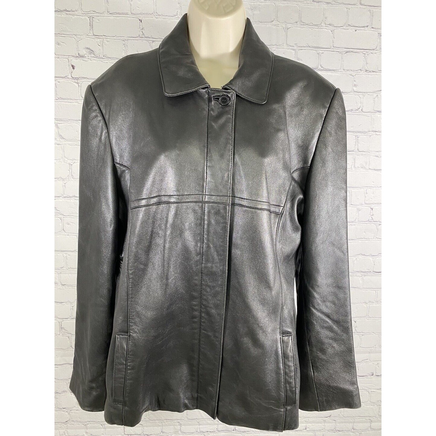 Leather Limited Black 100% Leather Lined Full Zip Motorcycle Jacket Womens XL