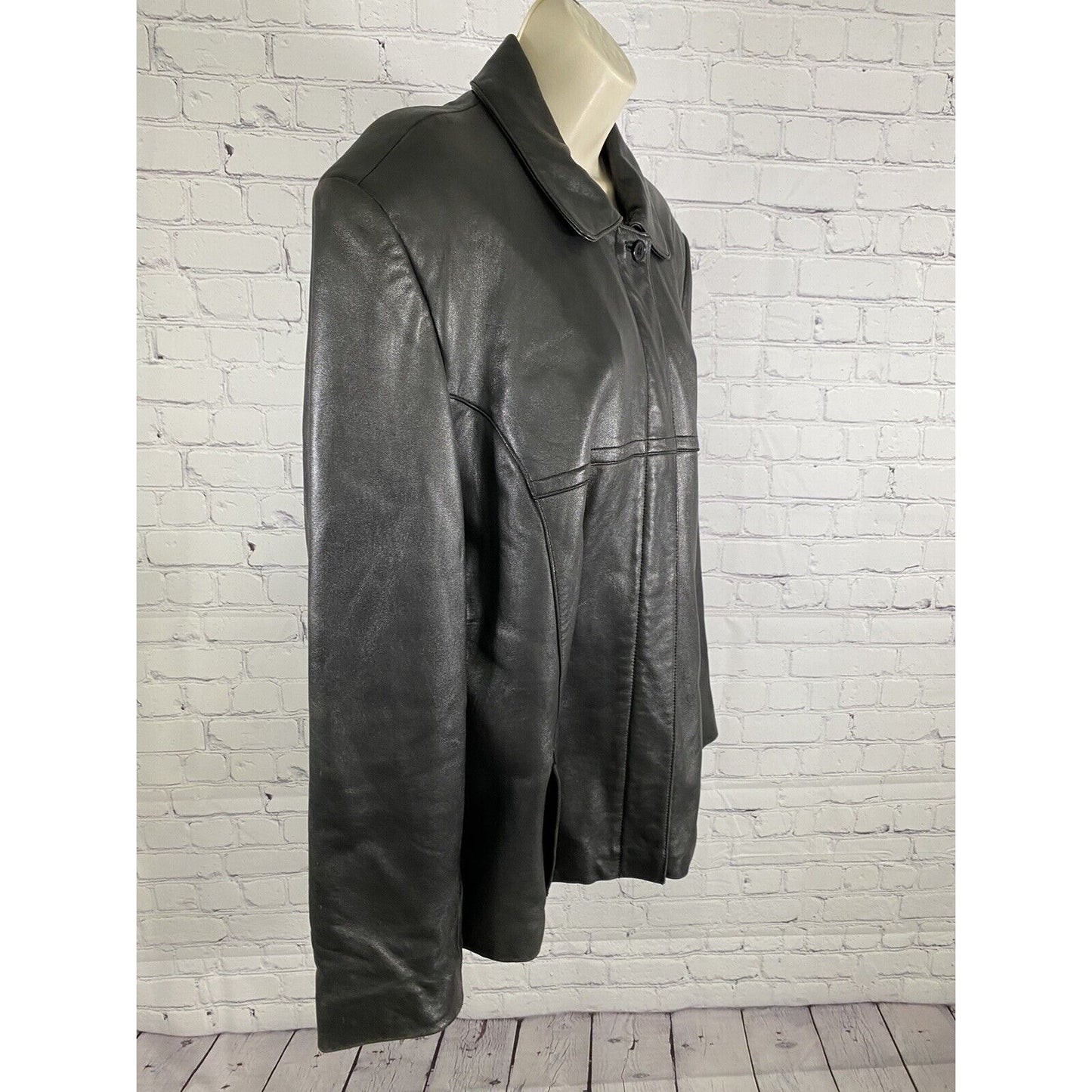 Leather Limited Black 100% Leather Lined Full Zip Motorcycle Jacket Womens XL