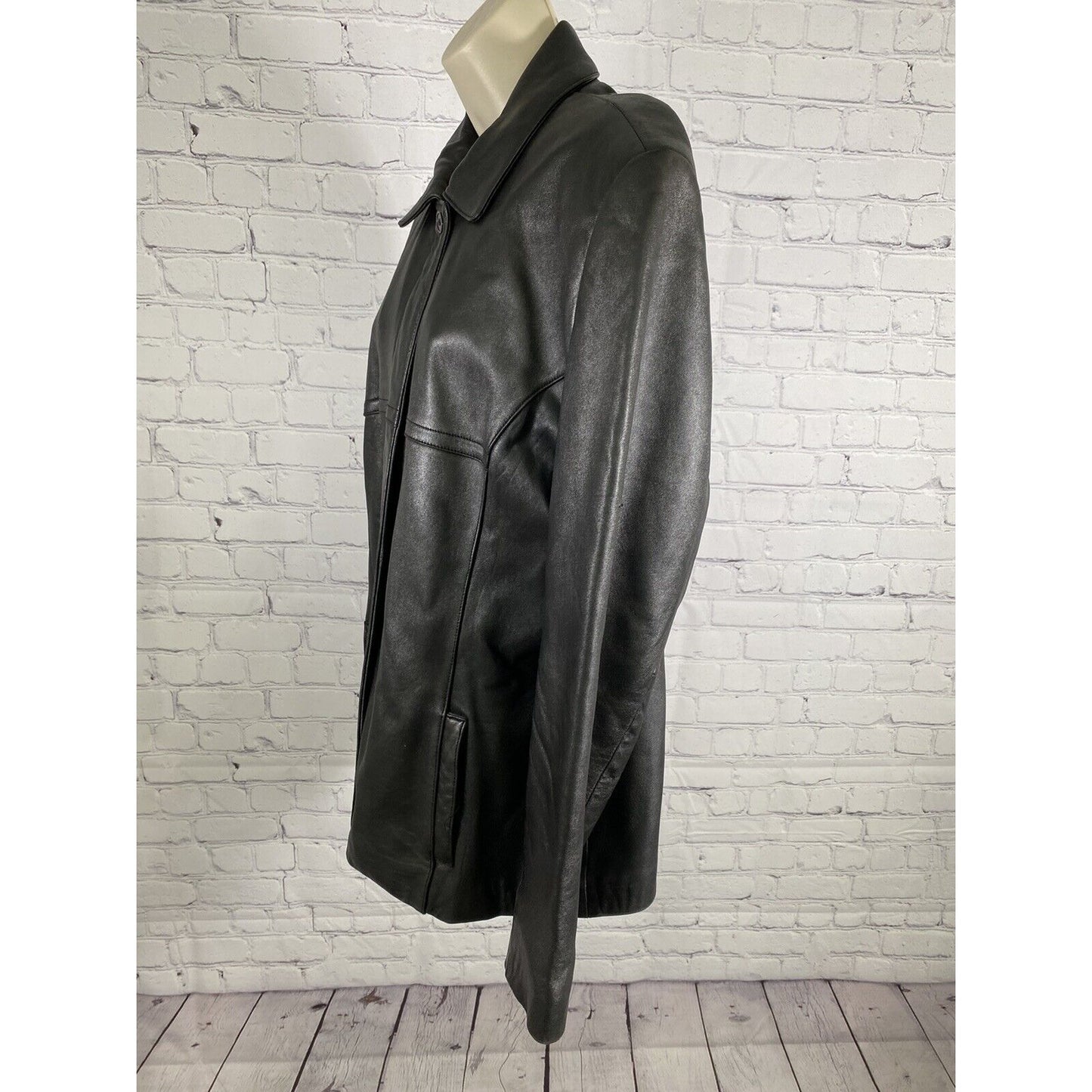 Leather Limited Black 100% Leather Lined Full Zip Motorcycle Jacket Womens XL