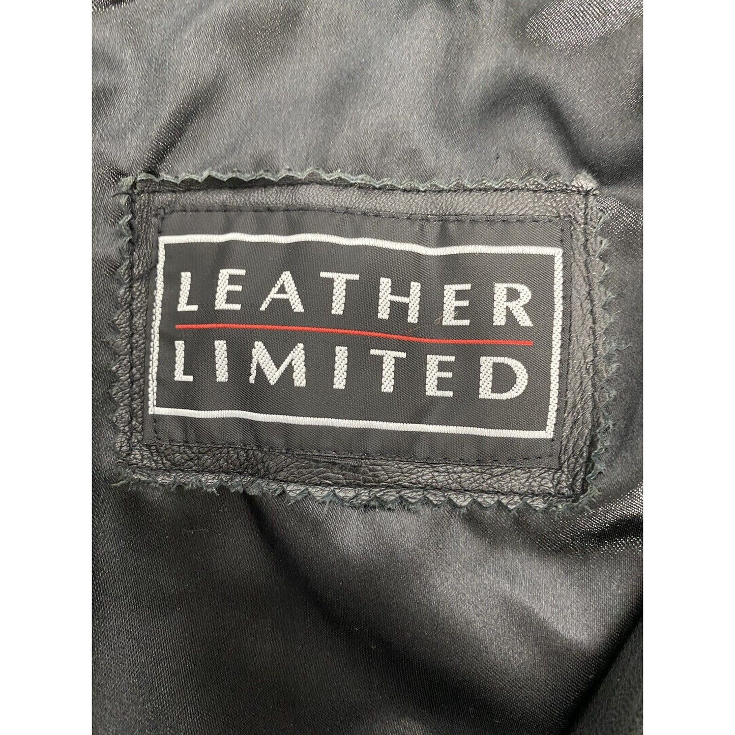 Leather Limited Black 100% Leather Lined Full Zip Motorcycle Jacket Womens XL