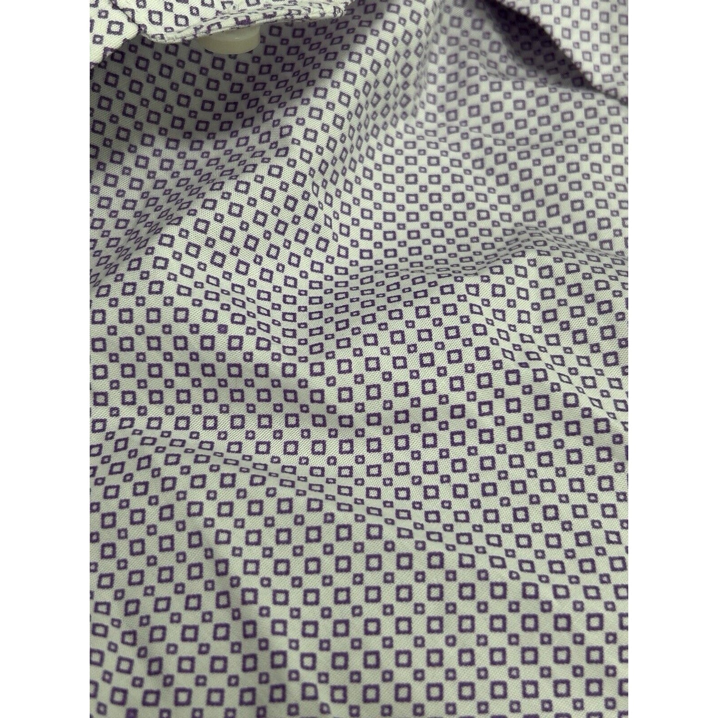 NWT Synrgy Light Purple Cotton Diamond Printed Button Up Dress Shirt Size 2XL