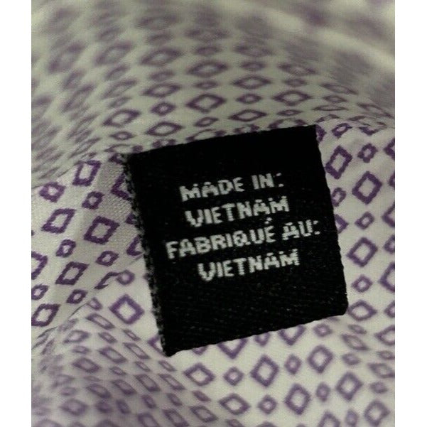 NWT Synrgy Light Purple Cotton Diamond Printed Button Up Dress Shirt Size 2XL