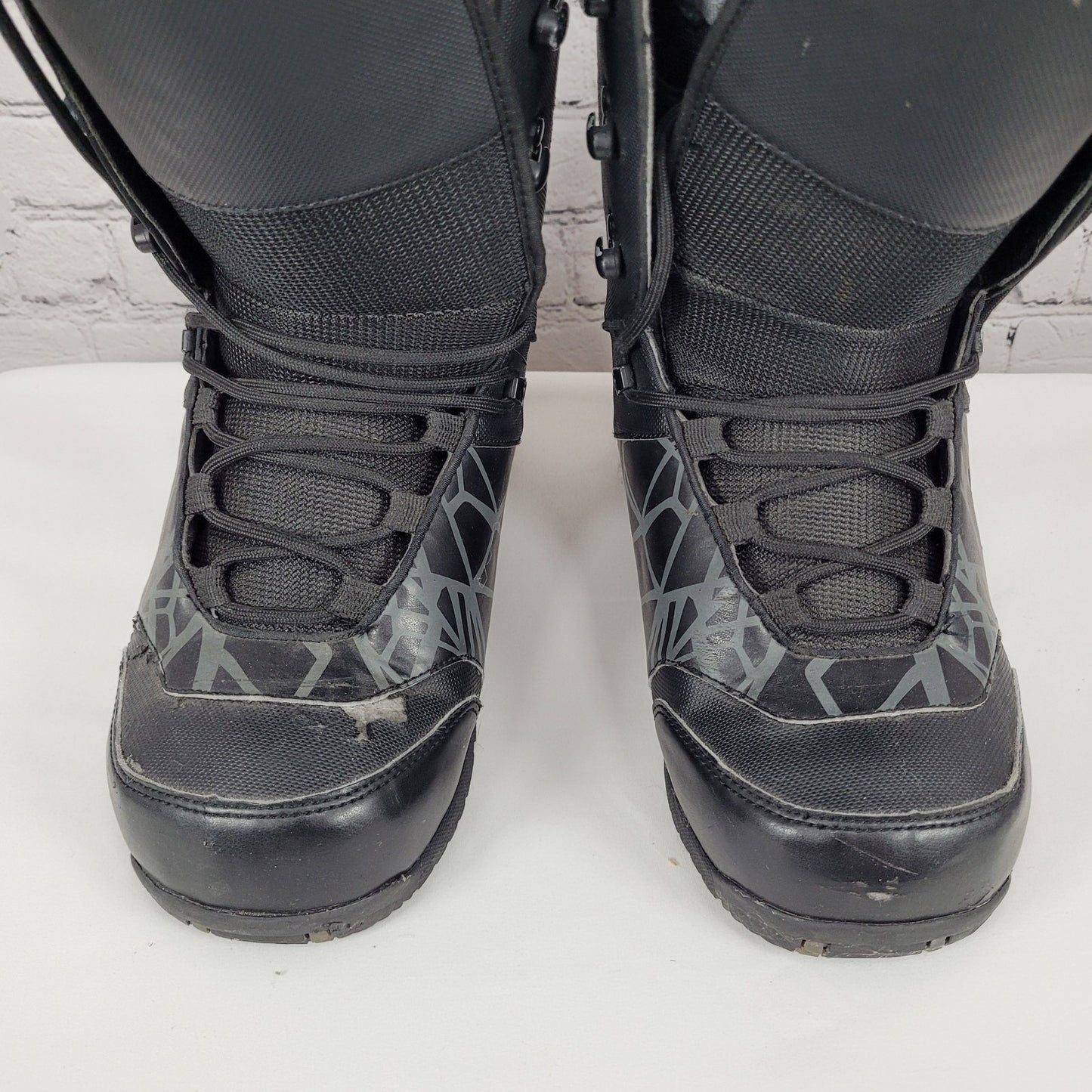 Mission Six M6 Black & Grey Graphic Print Snowboard Shoes Boots Size M 10