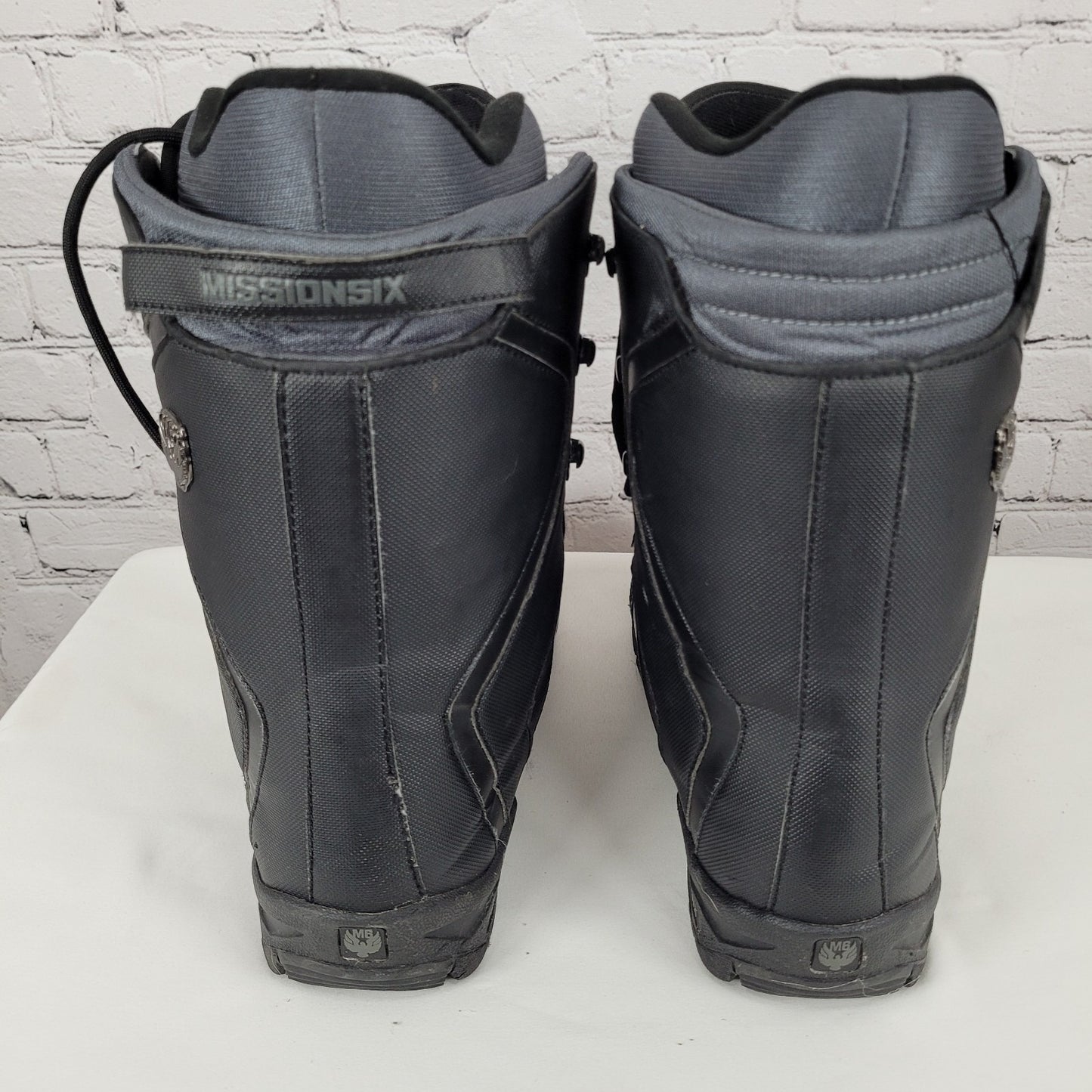 Mission Six M6 Black & Grey Graphic Print Snowboard Shoes Boots Size M 10