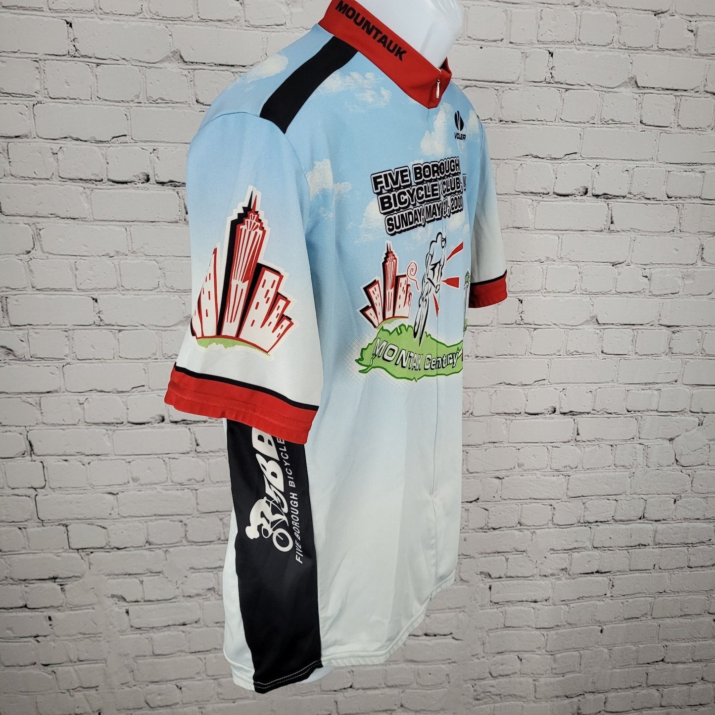 VTG 5 Borough Bicycle Club Montauk Century 2000 Cycling Jersey USA Made Size XL